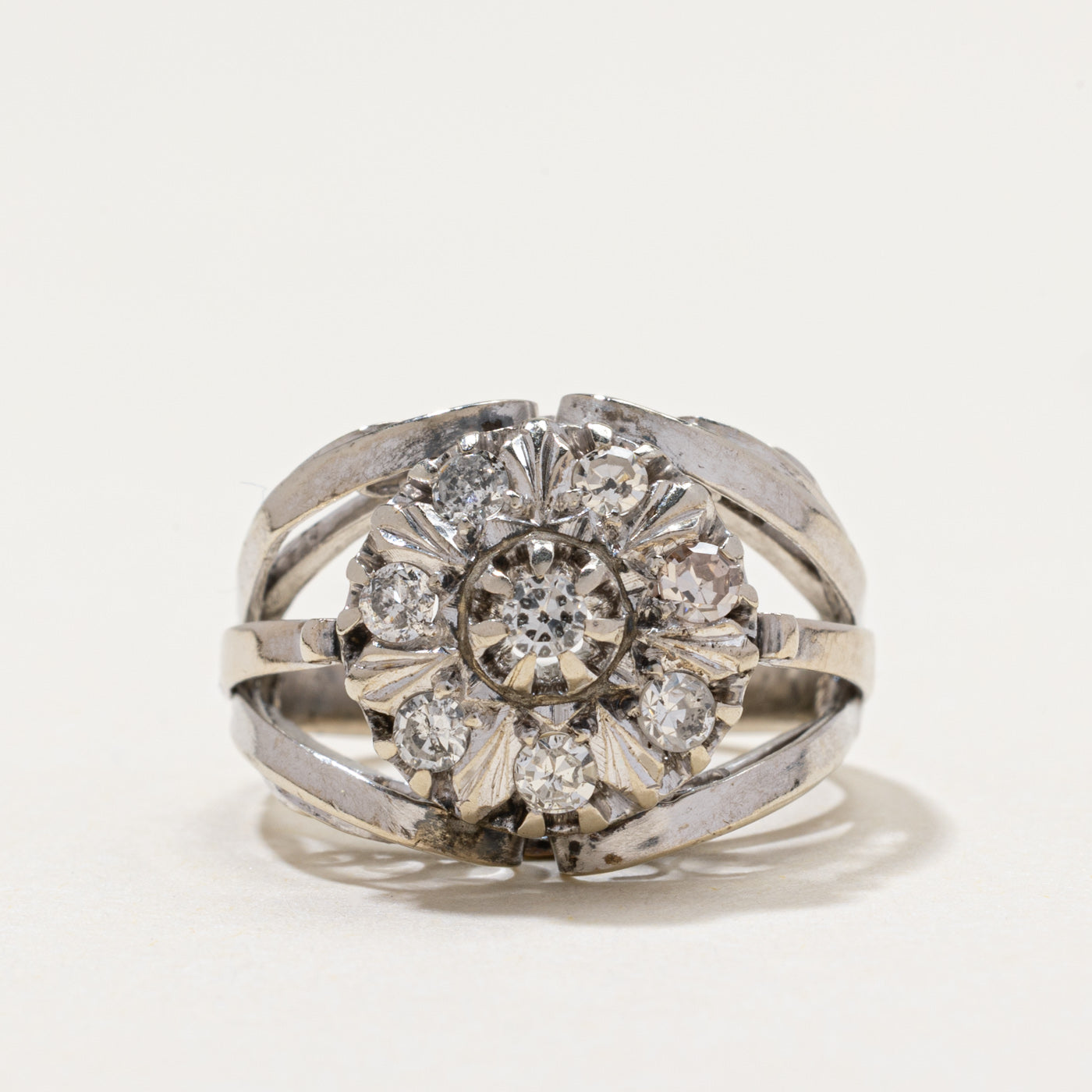Diamond Floral Design Cocktail Ring | 0.40ctw | SZ 4.25