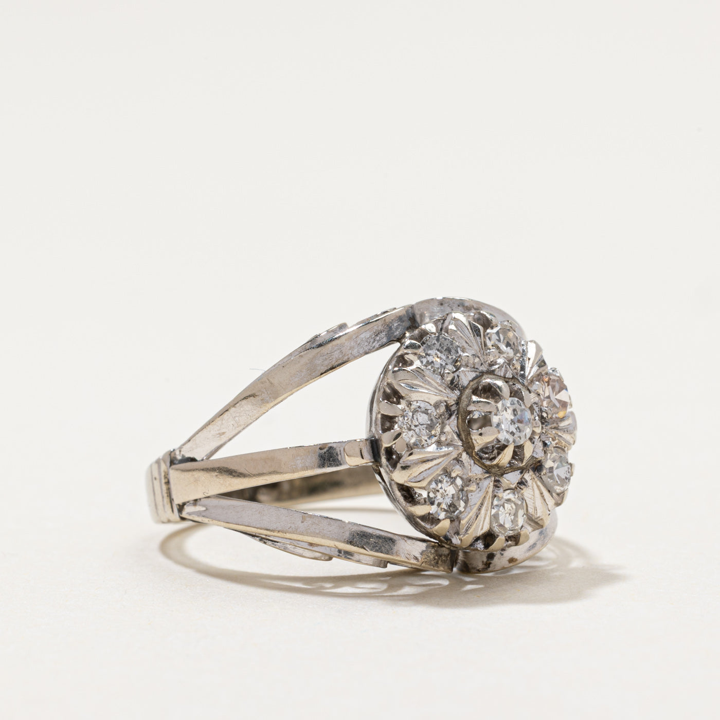 Diamond Floral Design Cocktail Ring | 0.40ctw | SZ 4.25