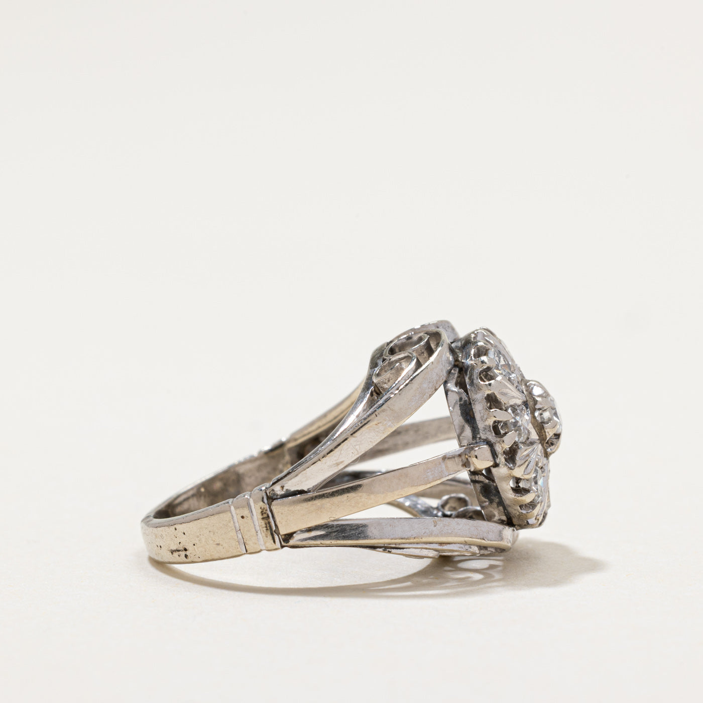 Diamond Floral Design Cocktail Ring | 0.40ctw | SZ 4.25