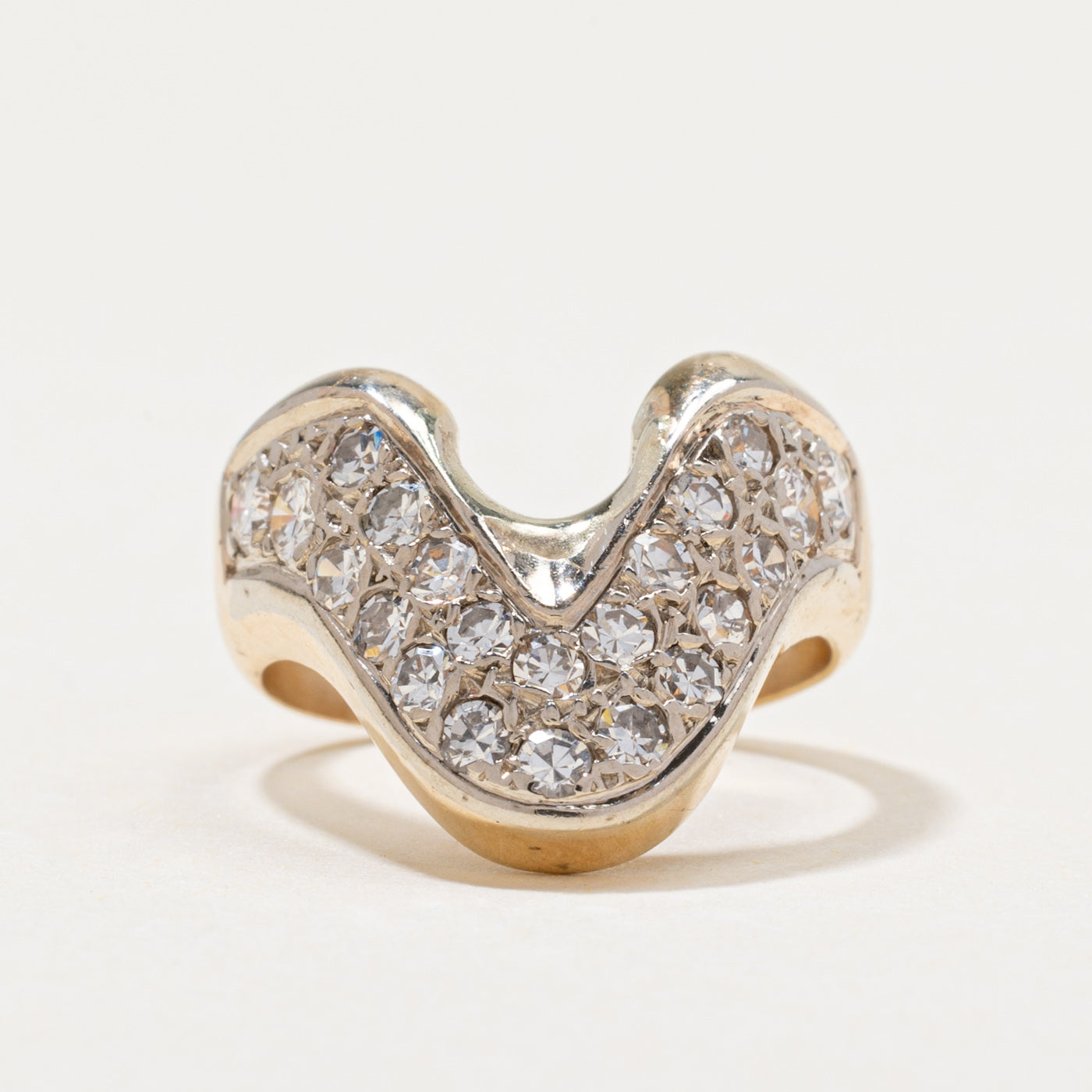 Diamond Wave Cluster Chunky Ring | 0.60ctw | SZ 2.25