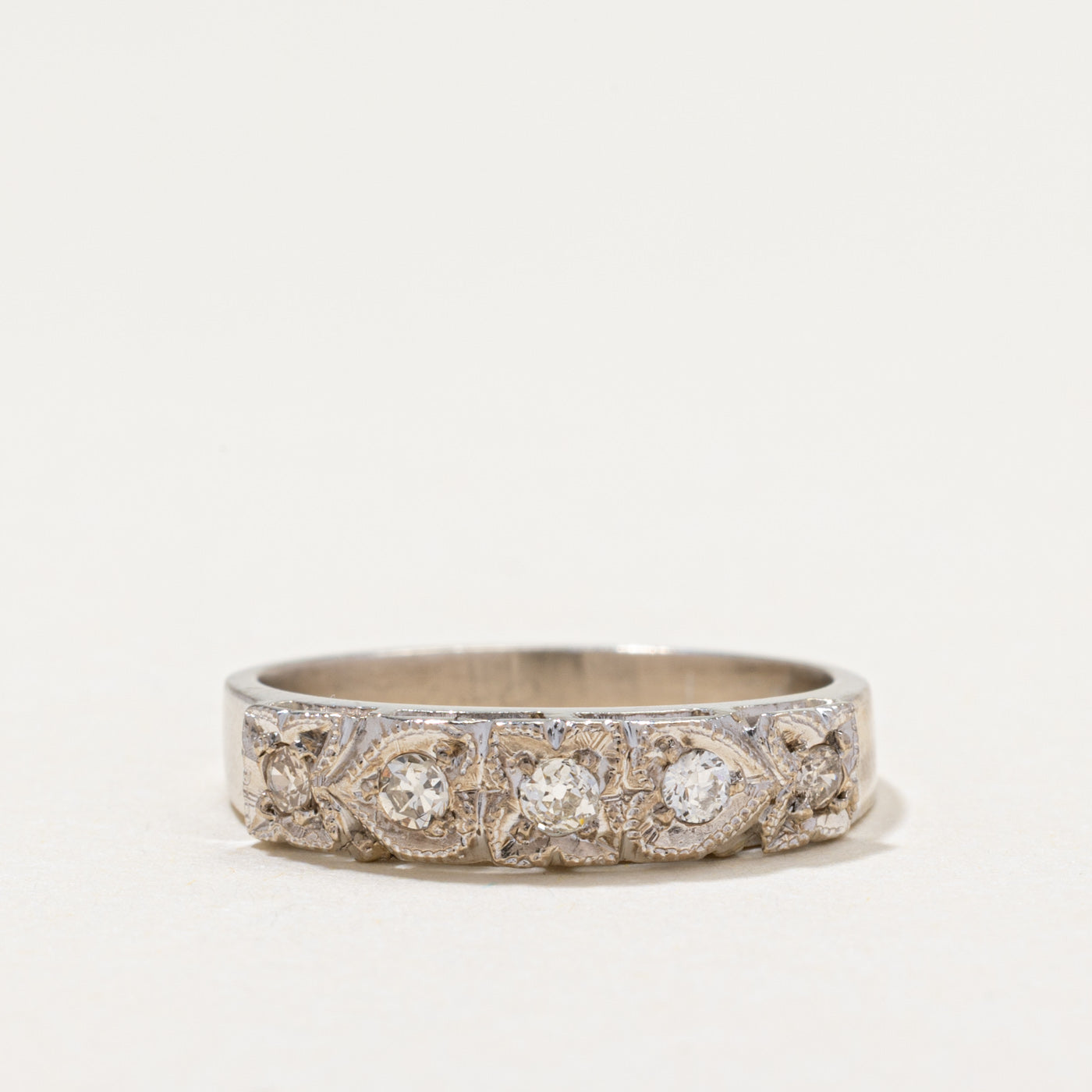Five Stone Diamond Textured Ring | 0.20ctw | SZ 6