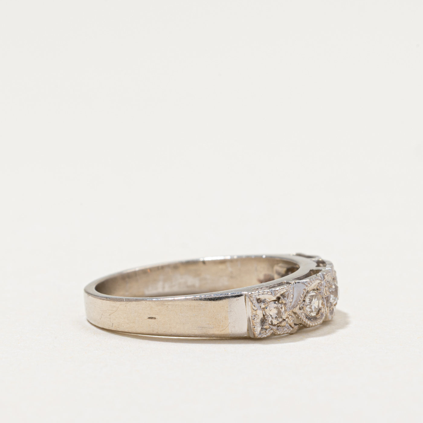 Five Stone Diamond Textured Ring | 0.20ctw | SZ 6