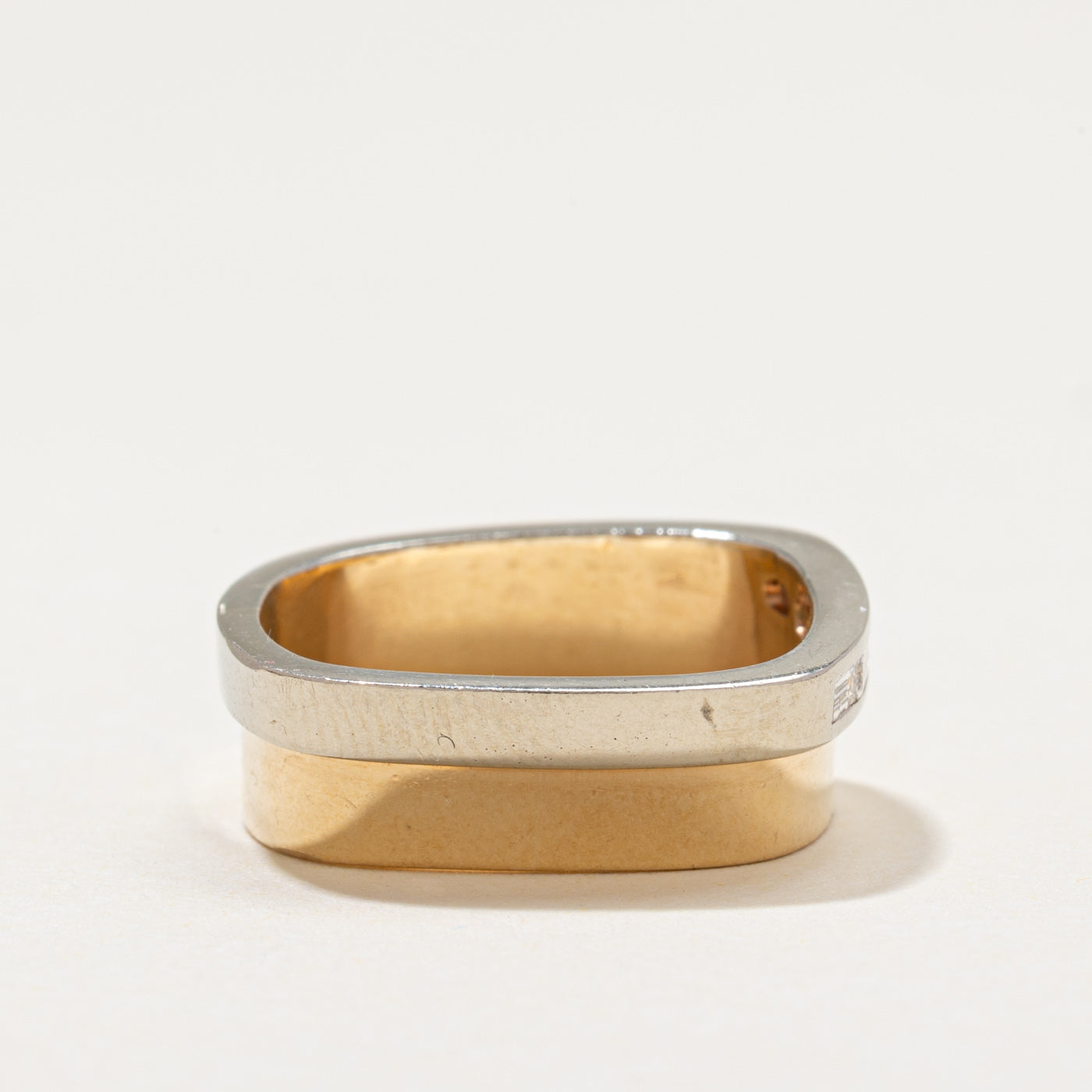 Two Tone Gold Diamond Chunky Ring | 0.17ctw | SZ 6