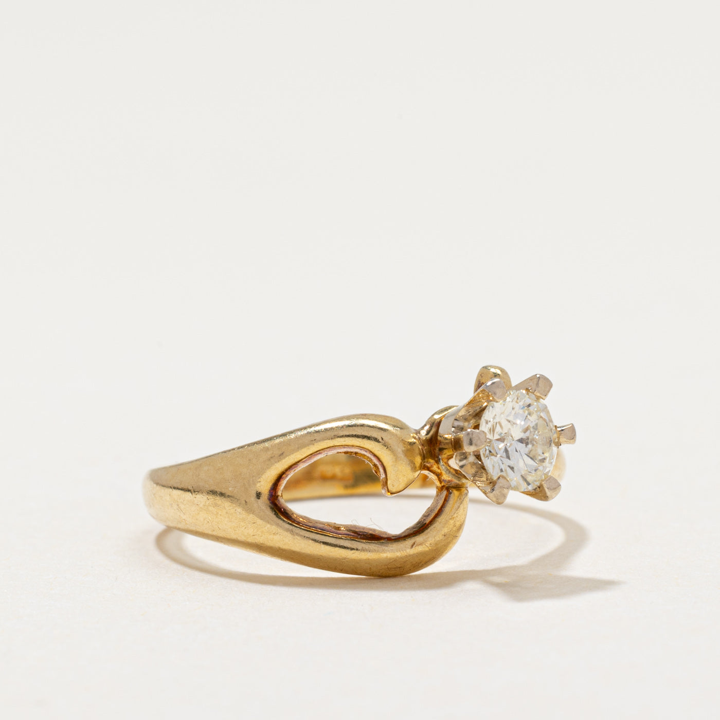 High Set Diamond Wave Design Ring | 0.37ct | SZ 6.75