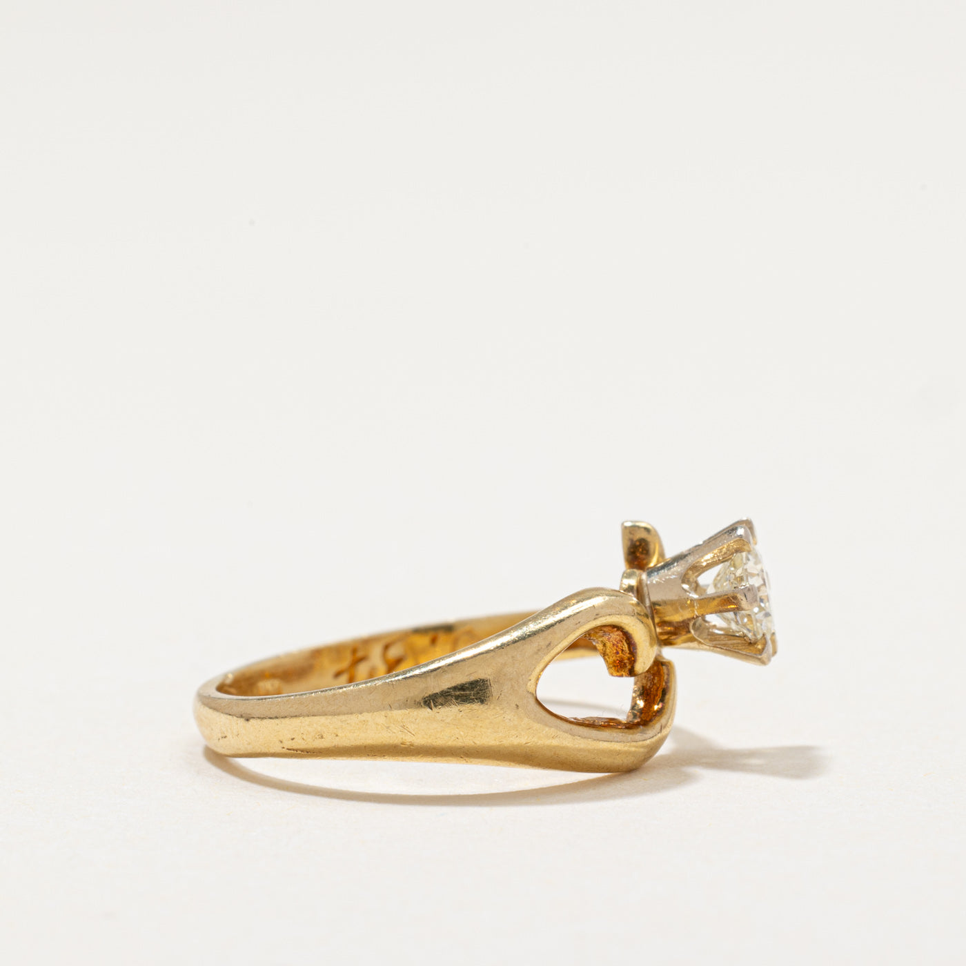 High Set Diamond Wave Design Ring | 0.37ct | SZ 6.75