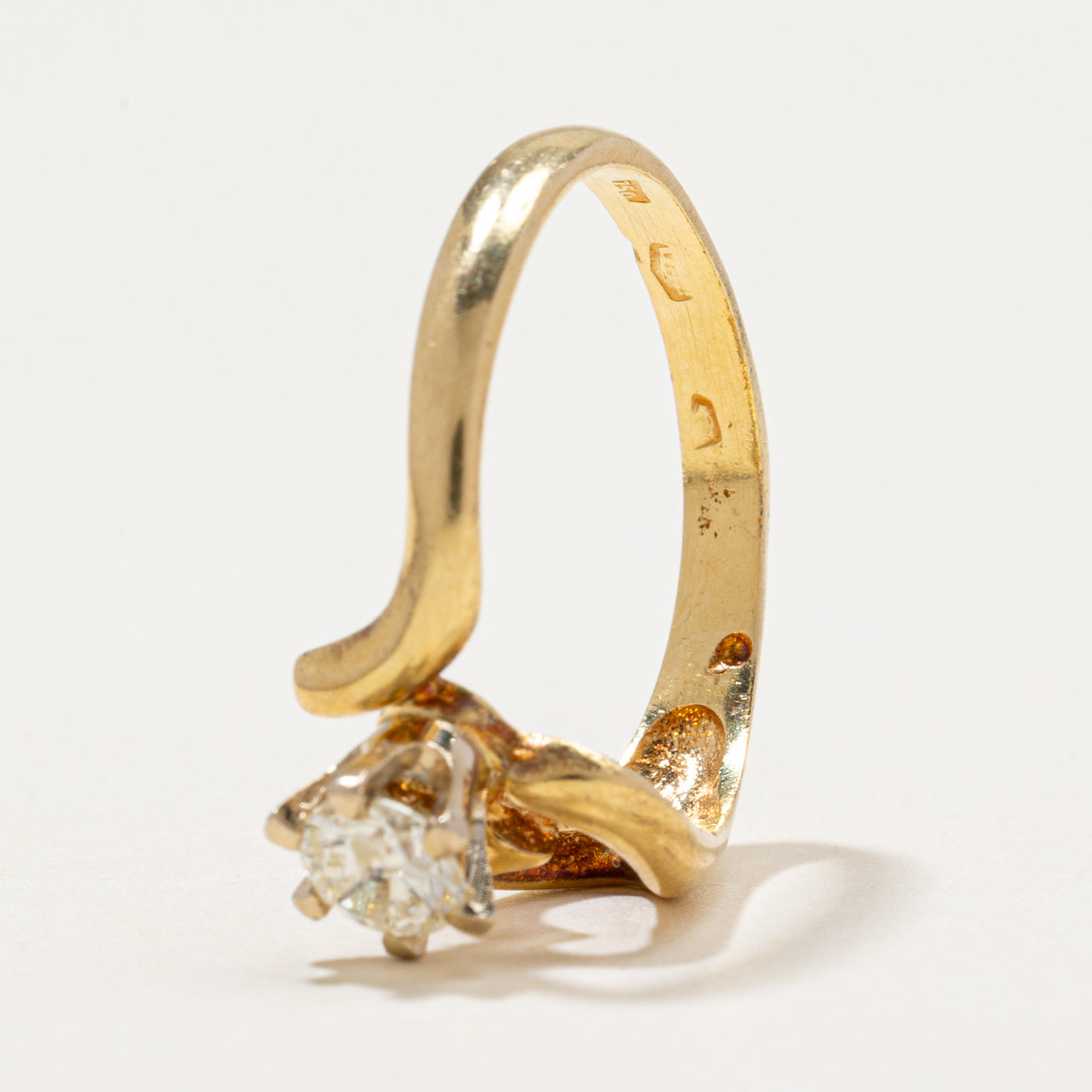 High Set Diamond Wave Design Ring | 0.37ct | SZ 6.75