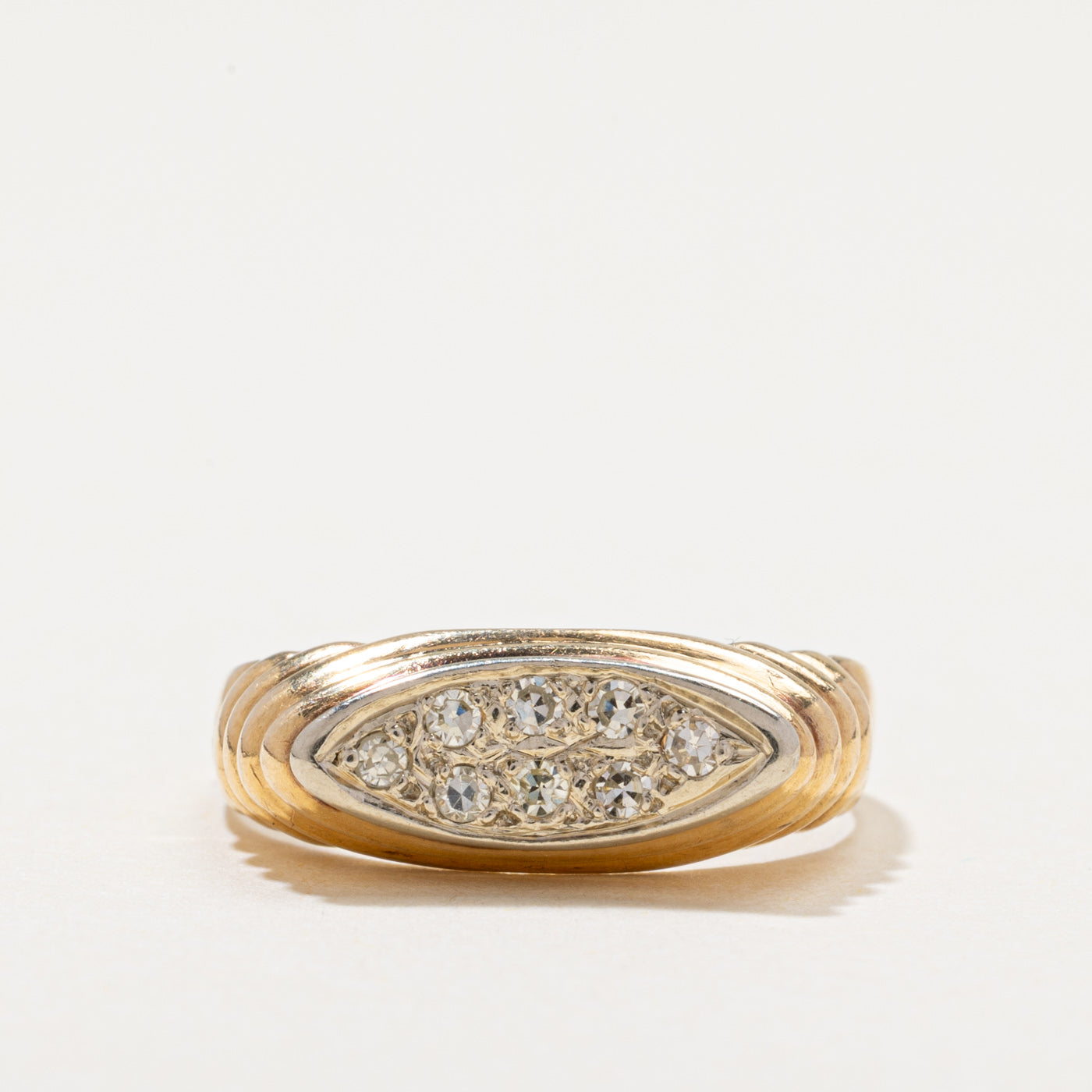 Diamond Marquise Cluster Grooved Ring | 0.12ctw | SZ 6