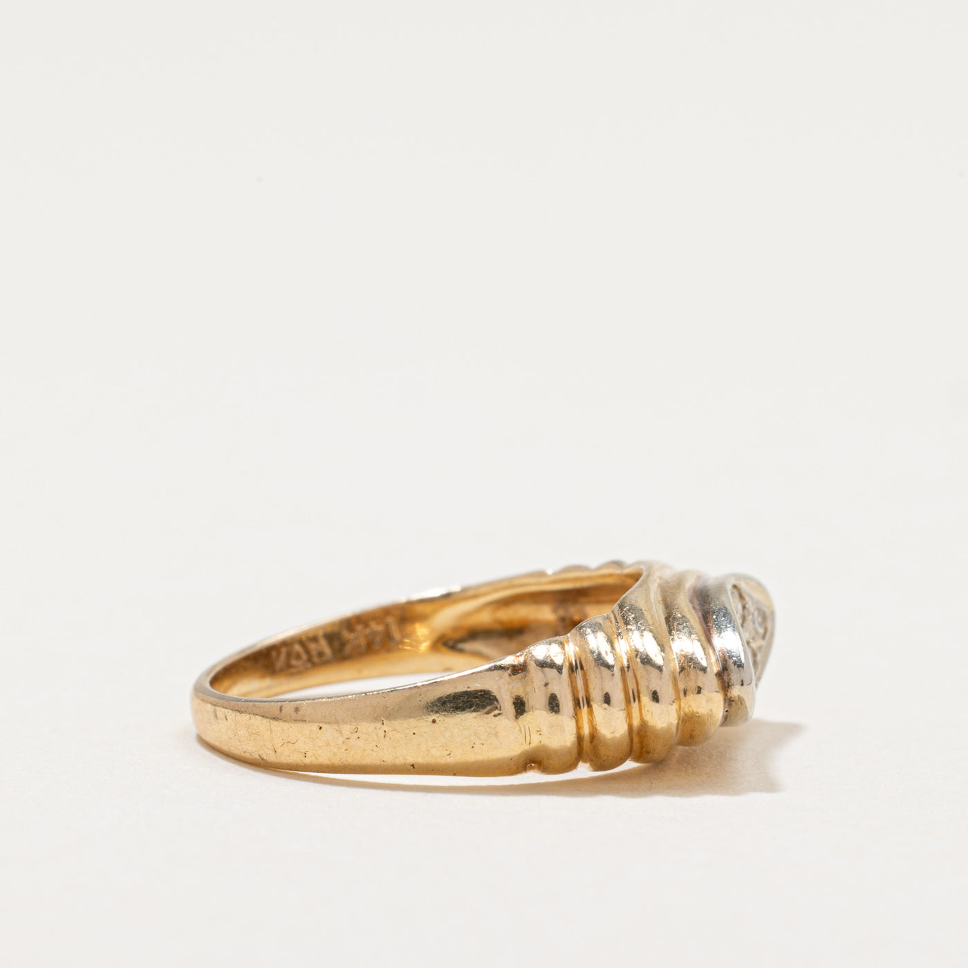 Diamond Marquise Cluster Grooved Ring | 0.12ctw | SZ 6