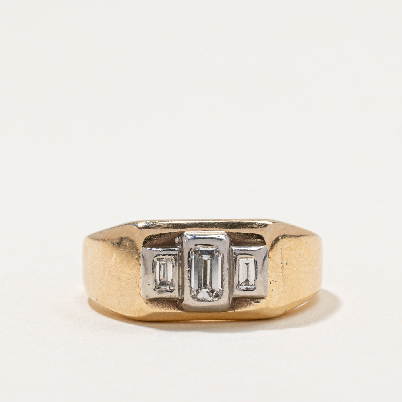 Three Stone Diamond Chunky Ring | 0.26ctw | SZ 6.25
