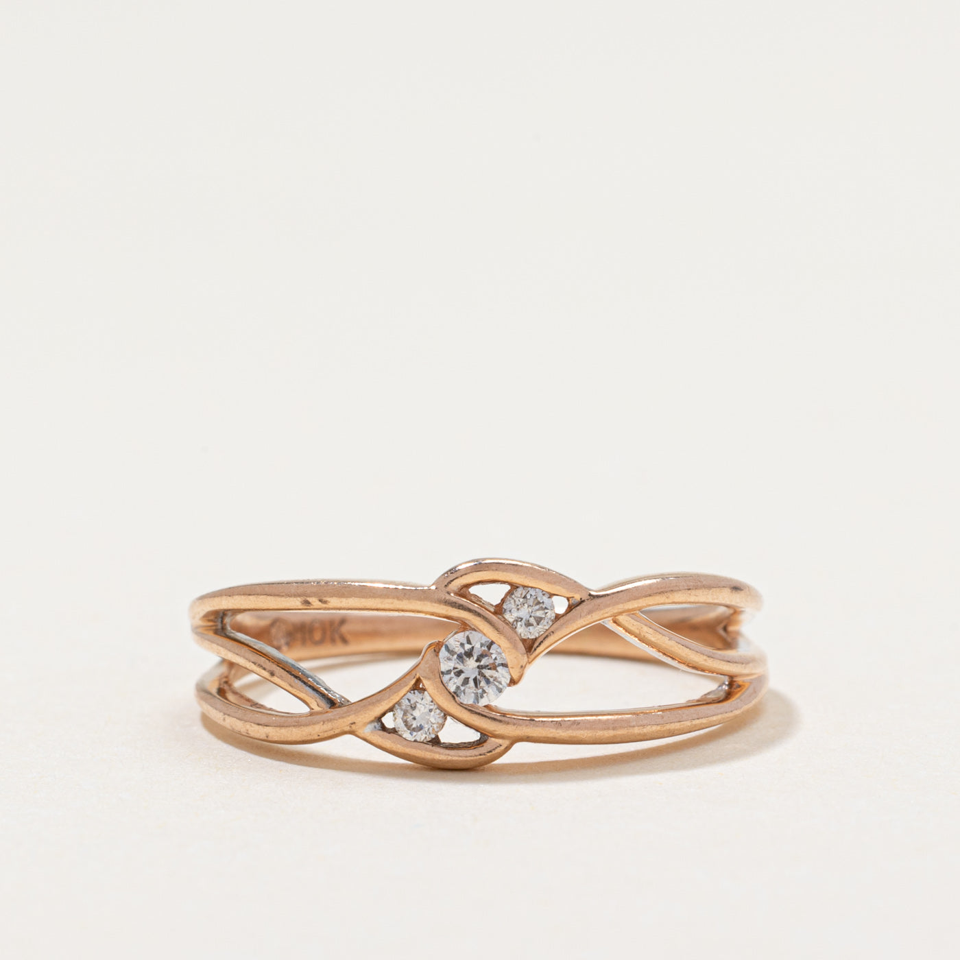 Diagonal Diamond Multi Cross Over Ring | 0.10ctw | SZ 6.75