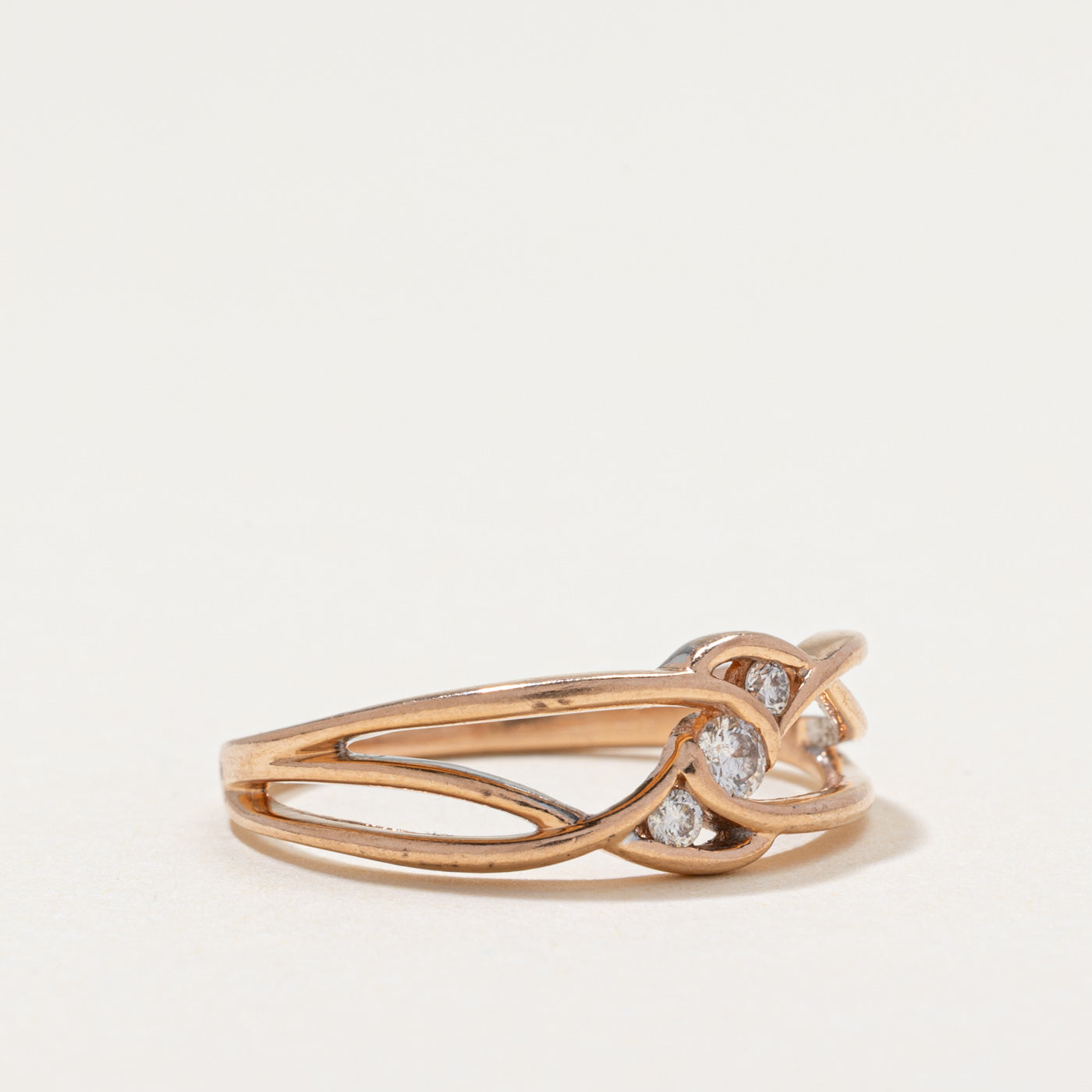 Diagonal Diamond Multi Cross Over Ring | 0.10ctw | SZ 6.75