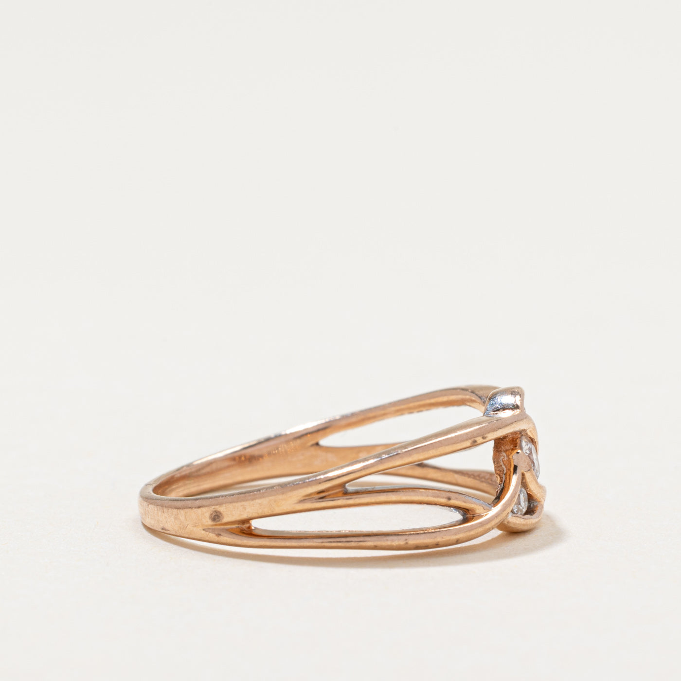 Diagonal Diamond Multi Cross Over Ring | 0.10ctw | SZ 6.75