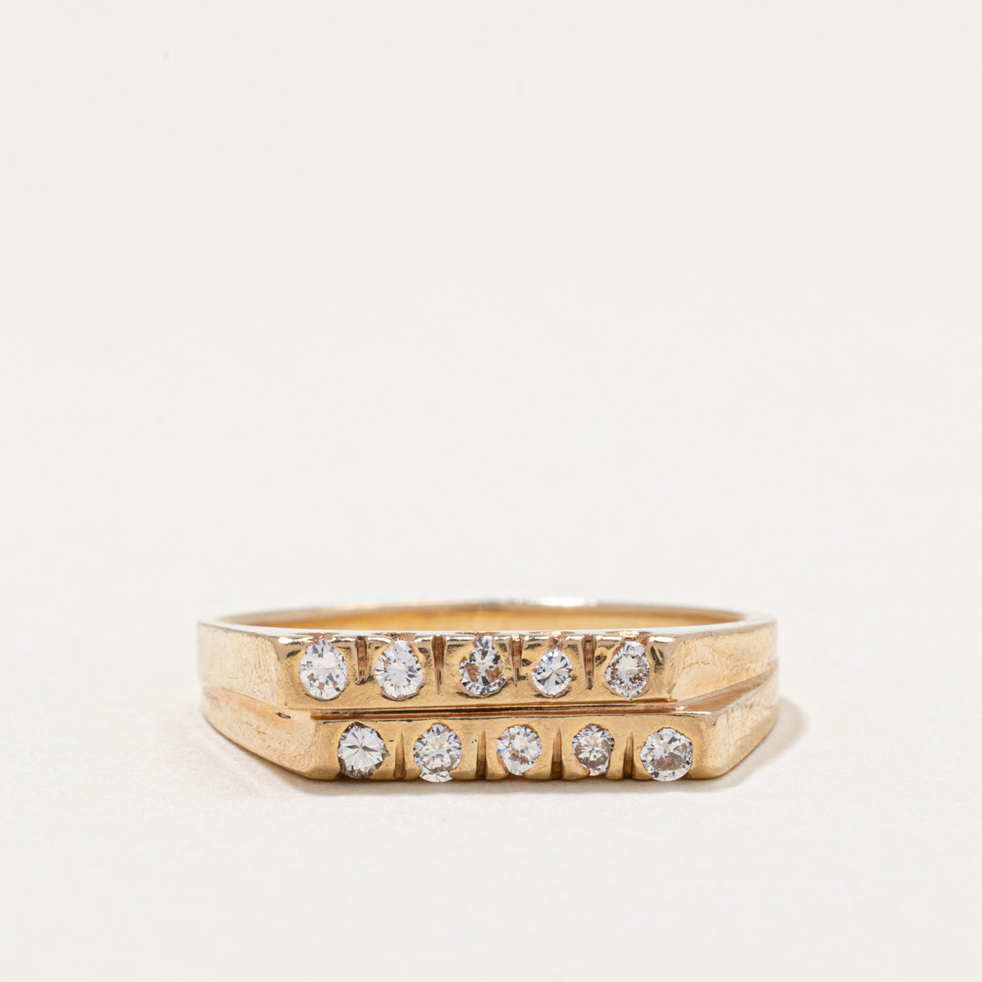 Double Row Diamond Ring | 0.20ctw | SZ 6.25