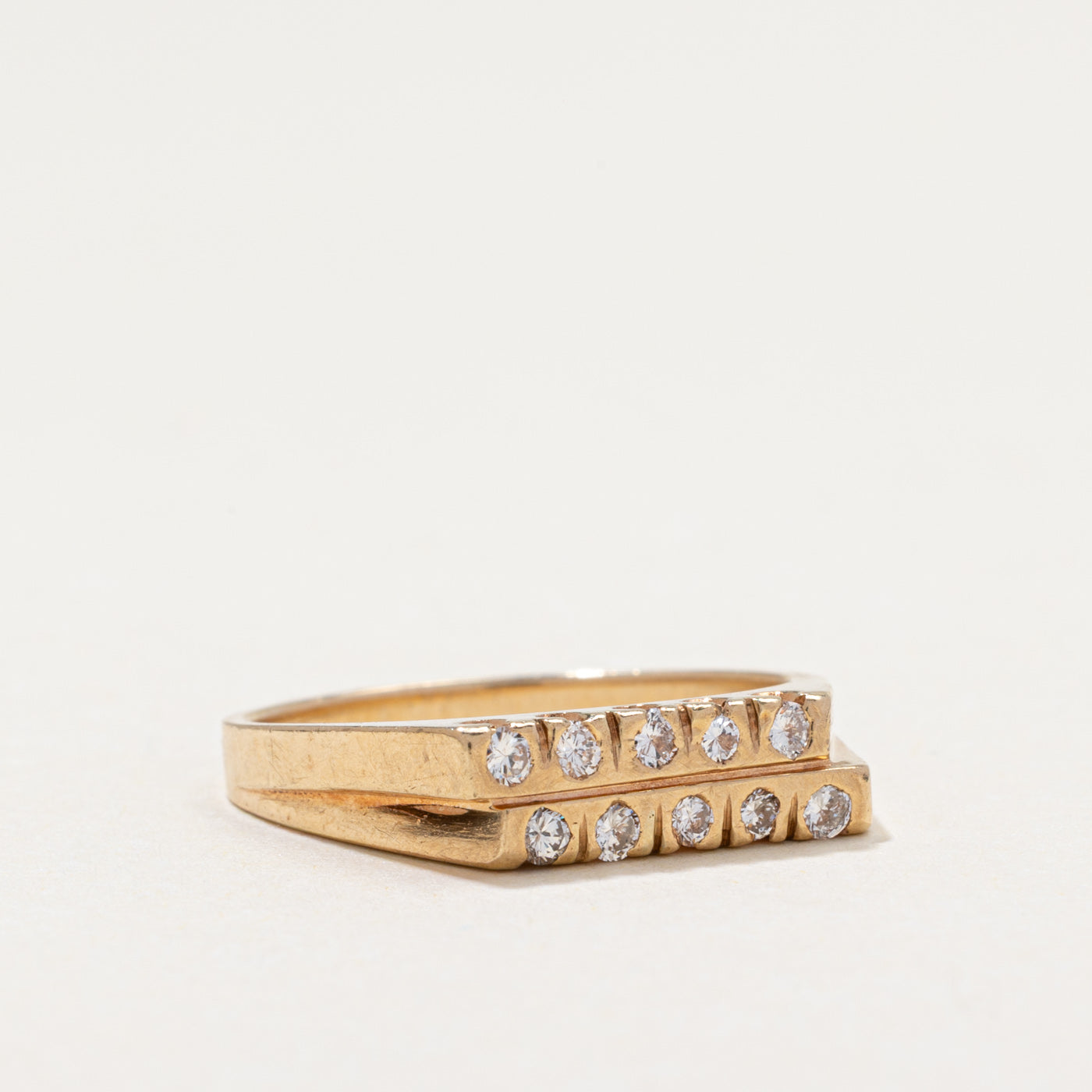 Double Row Diamond Ring | 0.20ctw | SZ 6.25