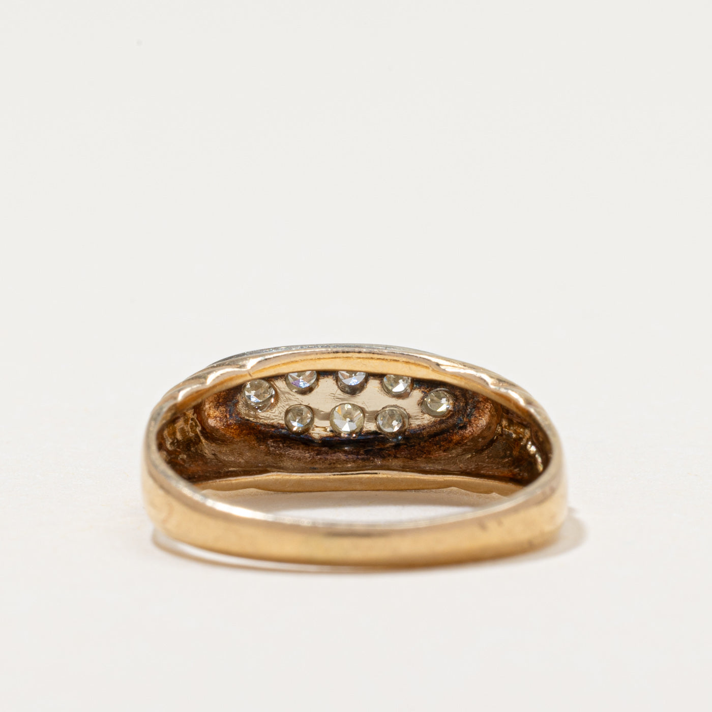 Diamond Marquise Cluster Grooved Ring | 0.12ctw | SZ 6