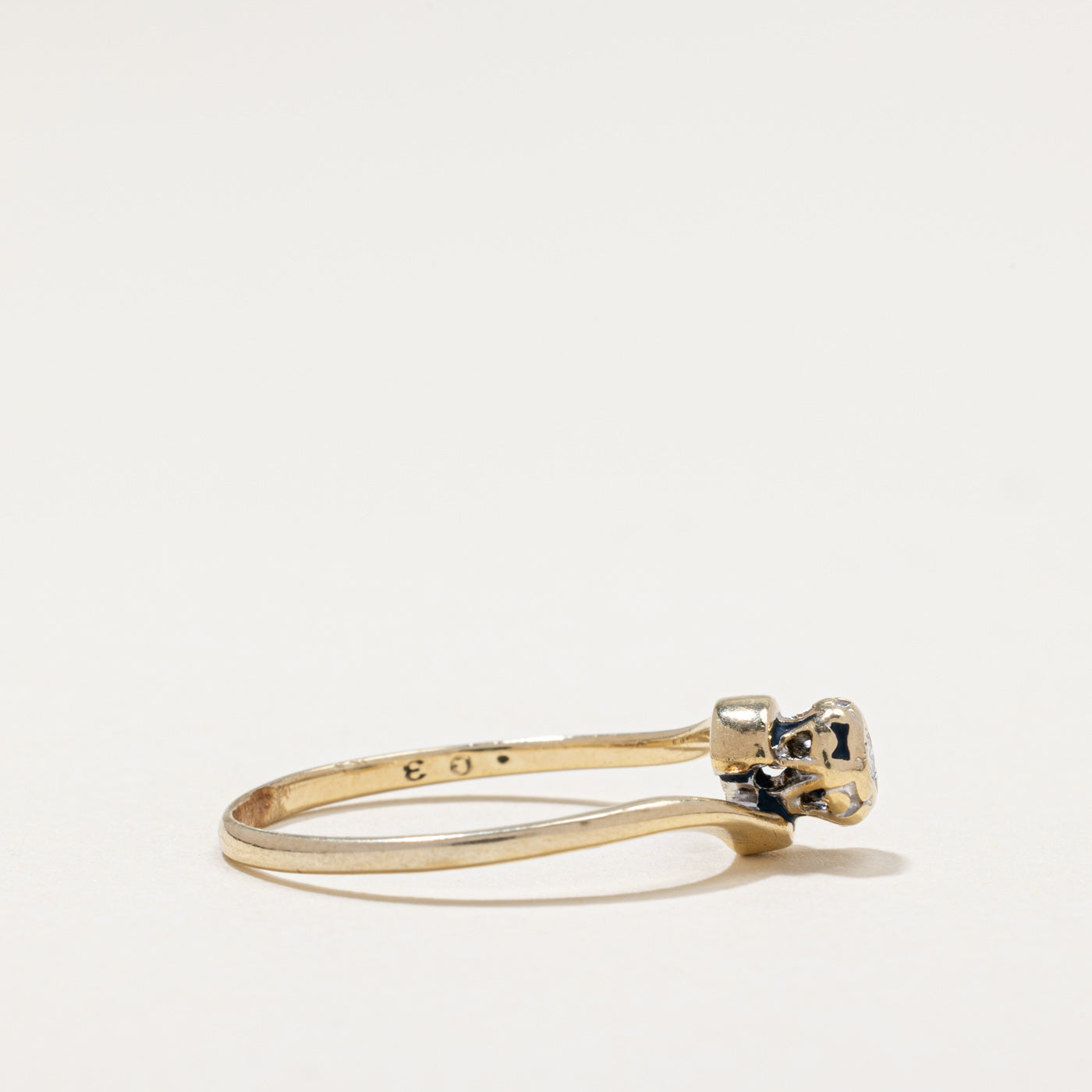 Solitaire Diamond Bypass Ring | 0.03ct | SZ 7.5