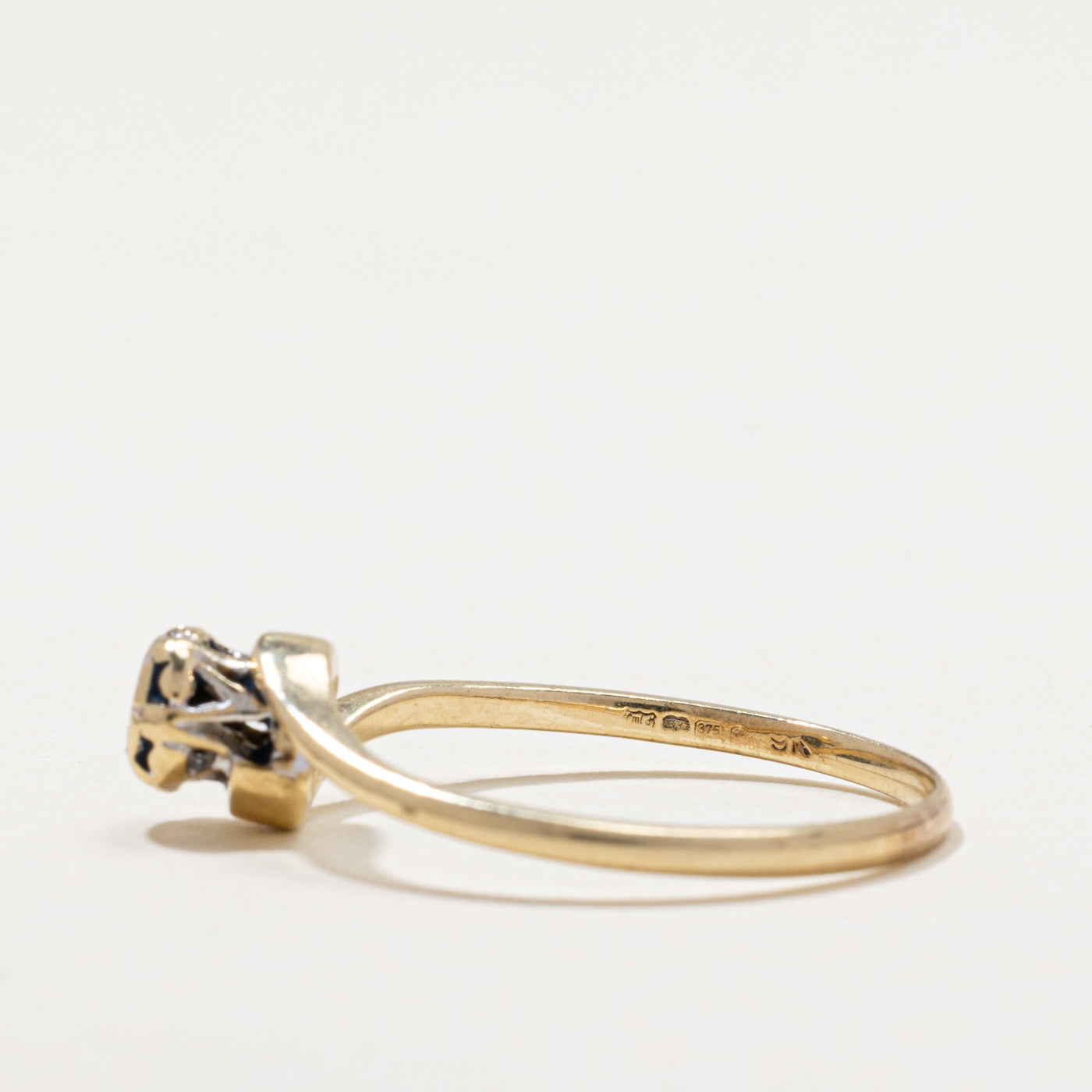 Solitaire Diamond Bypass Ring | 0.03ct | SZ 7.5
