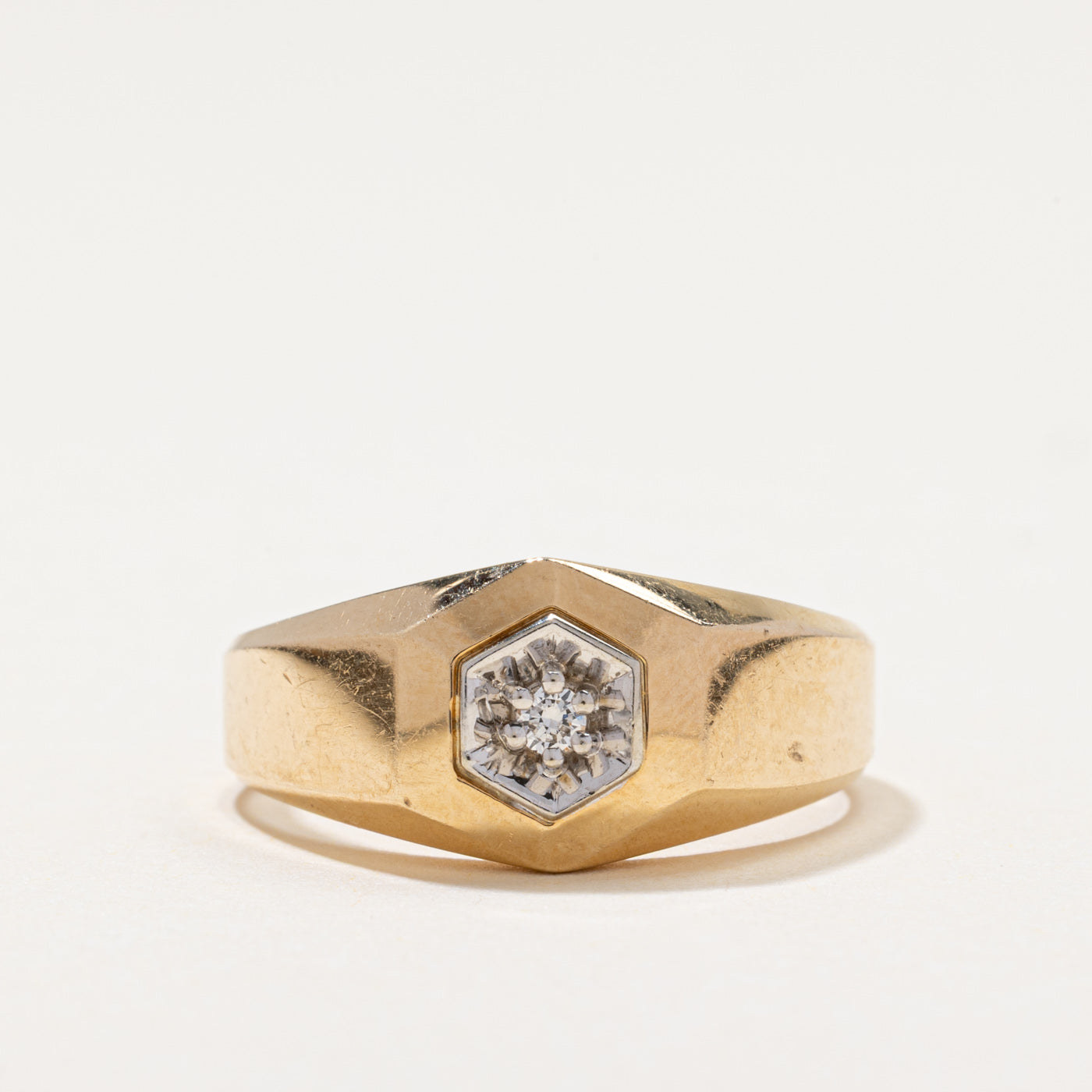 Illusion Set Diamond Hexagon Ring | 0.04ct | SZ 10.25