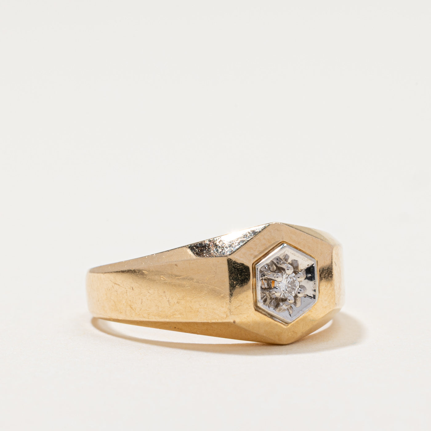Illusion Set Diamond Hexagon Ring | 0.04ct | SZ 10.25
