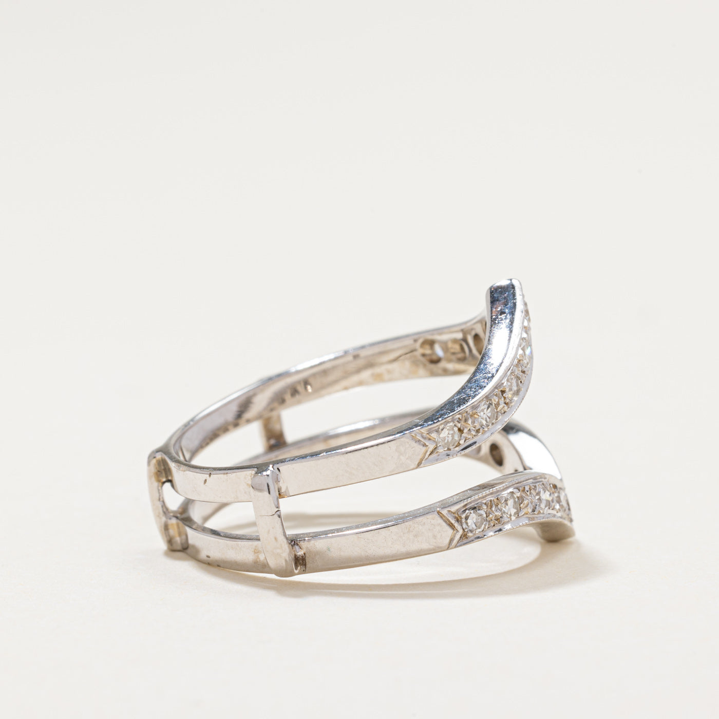 14k Diamond Chevron Ring Guard | 0.44ctw | SZ 10