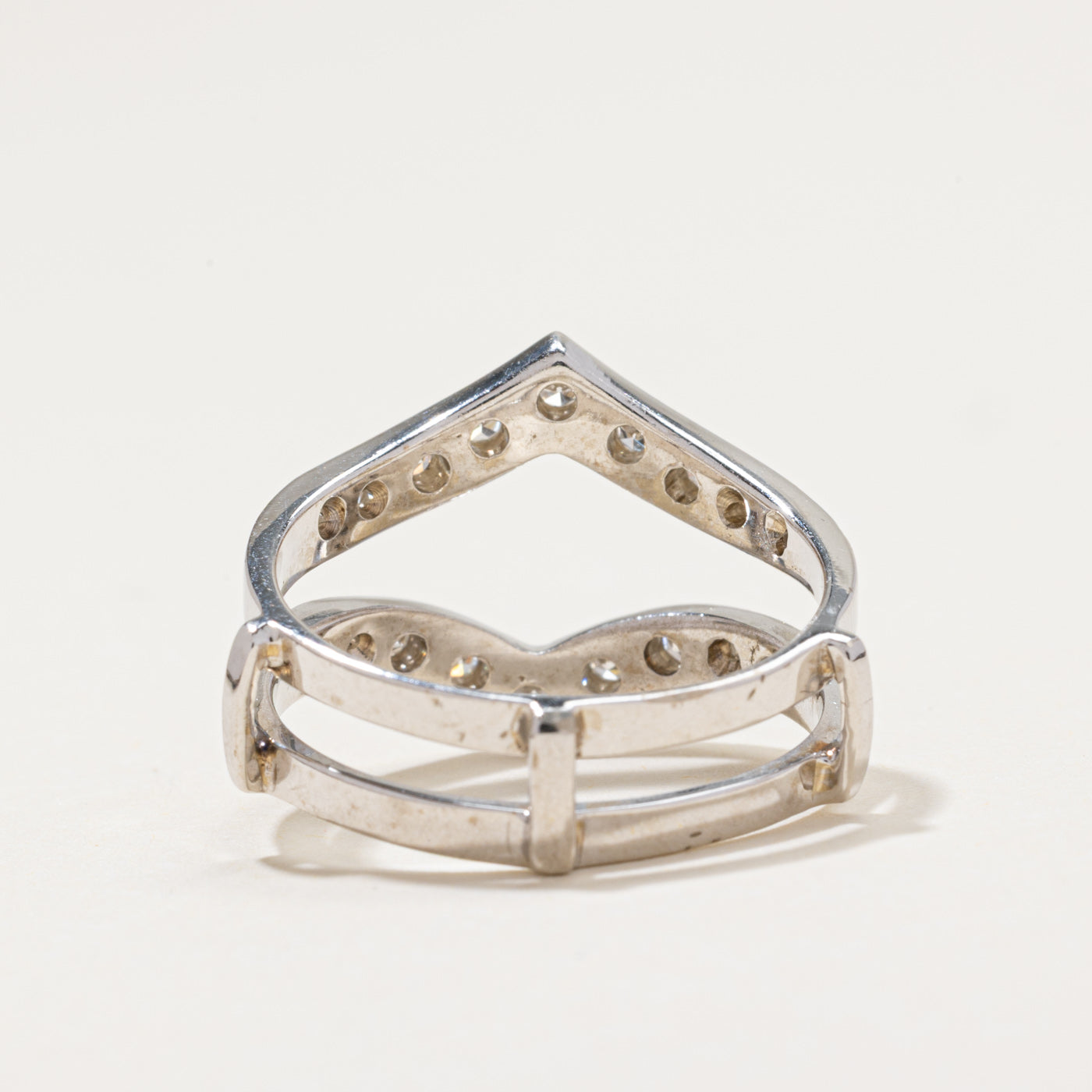 14k Diamond Chevron Ring Guard | 0.44ctw | SZ 10