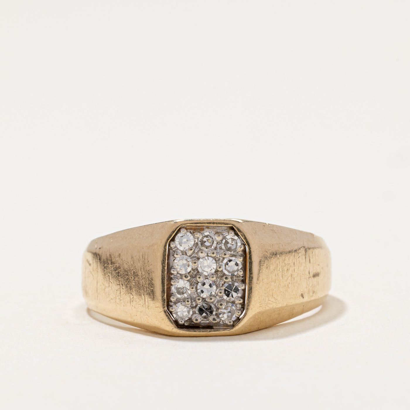 Diamond Cluster Signet Ring | 0.18ctw | SZ 9.25
