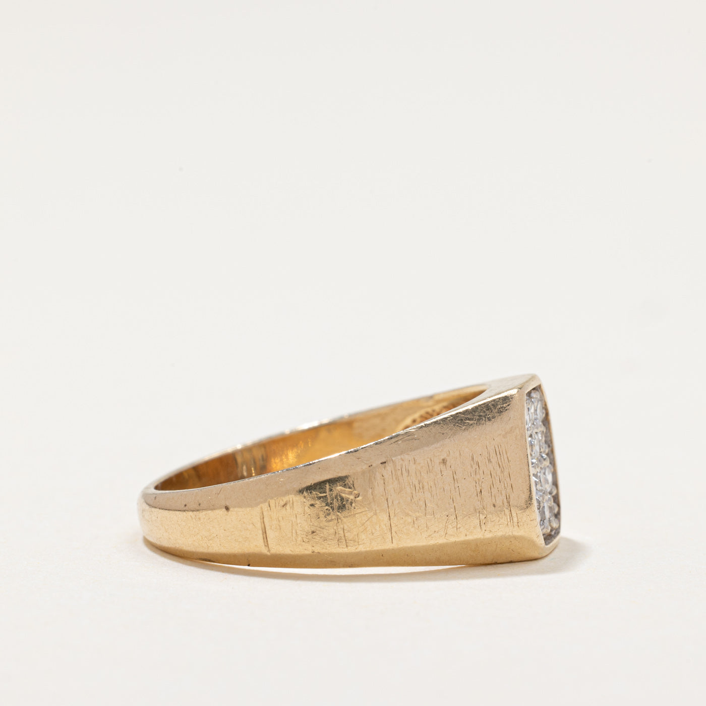 Diamond Cluster Signet Ring | 0.18ctw | SZ 9.25