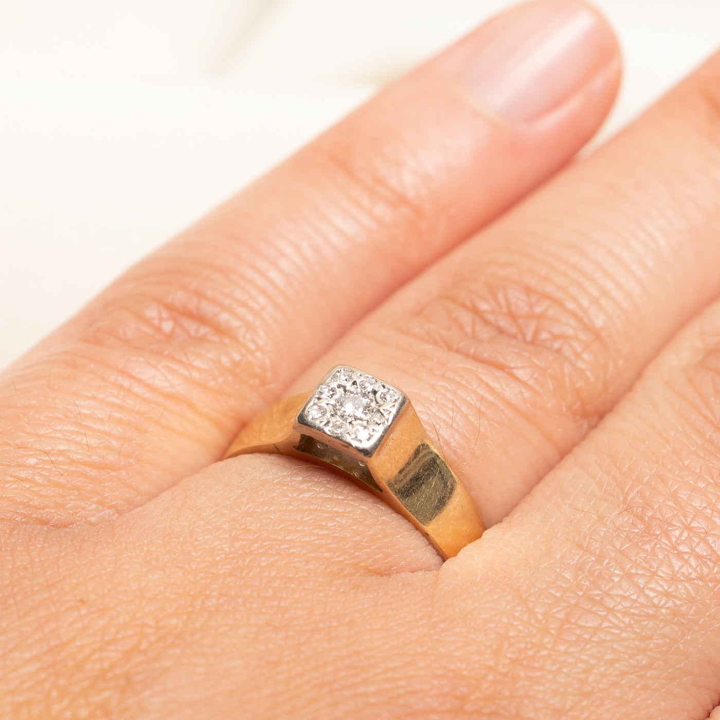 Diamond Square Cluster Ring | 0.10ctw | SZ 7