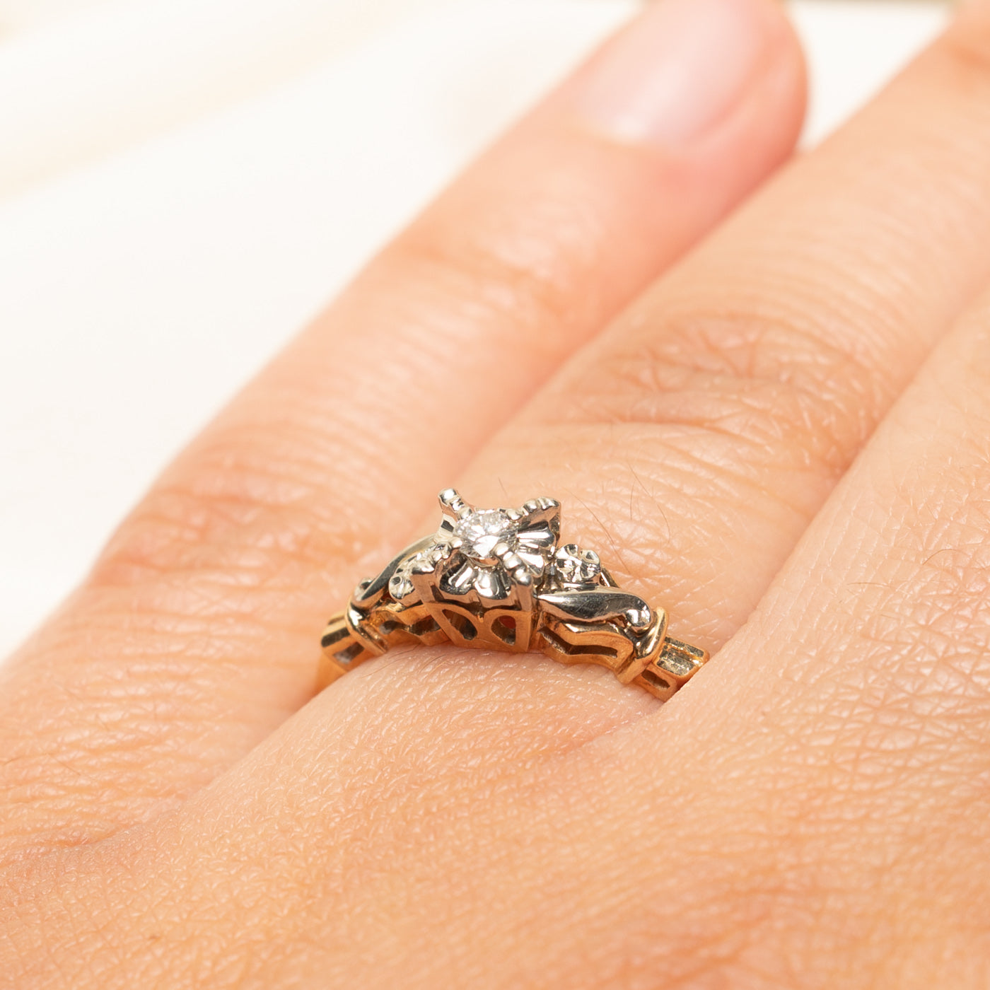 Vintage Solitaire Diamond Ring | 0.07ct | SZ 7