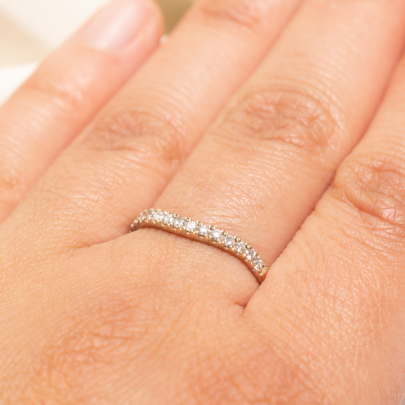 Semi Eternity Diamond Contour Band | 0.26ctw | SZ 8.5