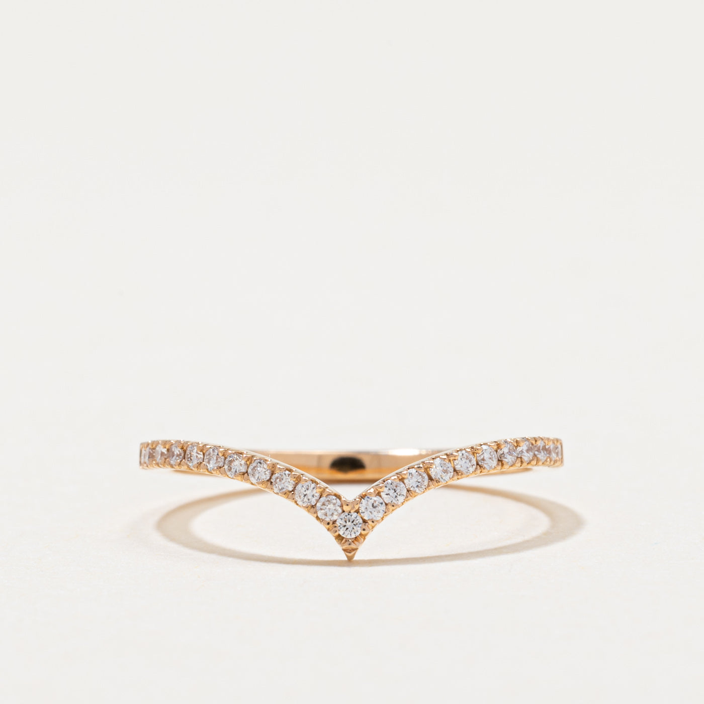Semi Eternity Diamond Chevron Ring | 0.08ctw | SZ 3.25