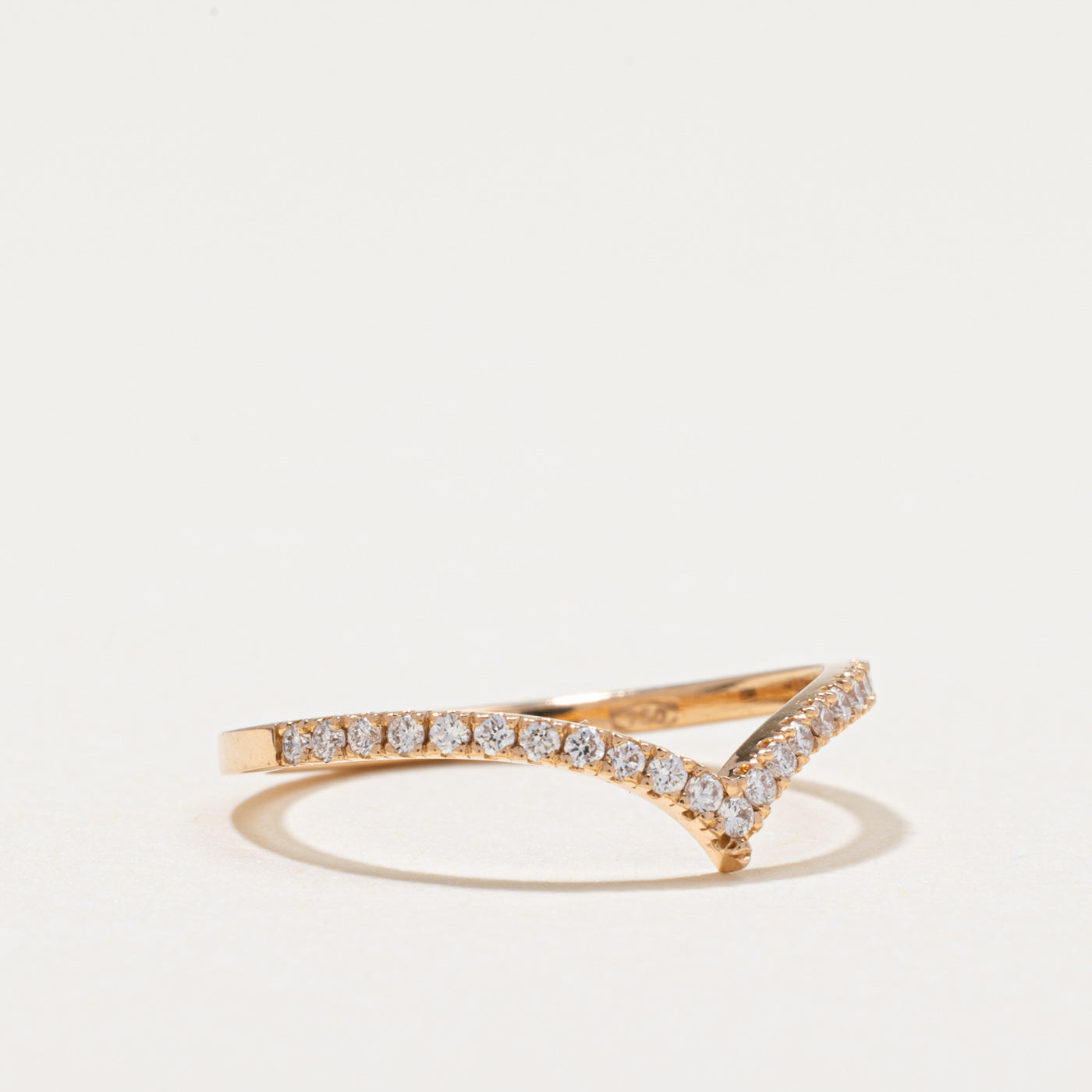 Semi Eternity Diamond Chevron Ring | 0.08ctw | SZ 3.25