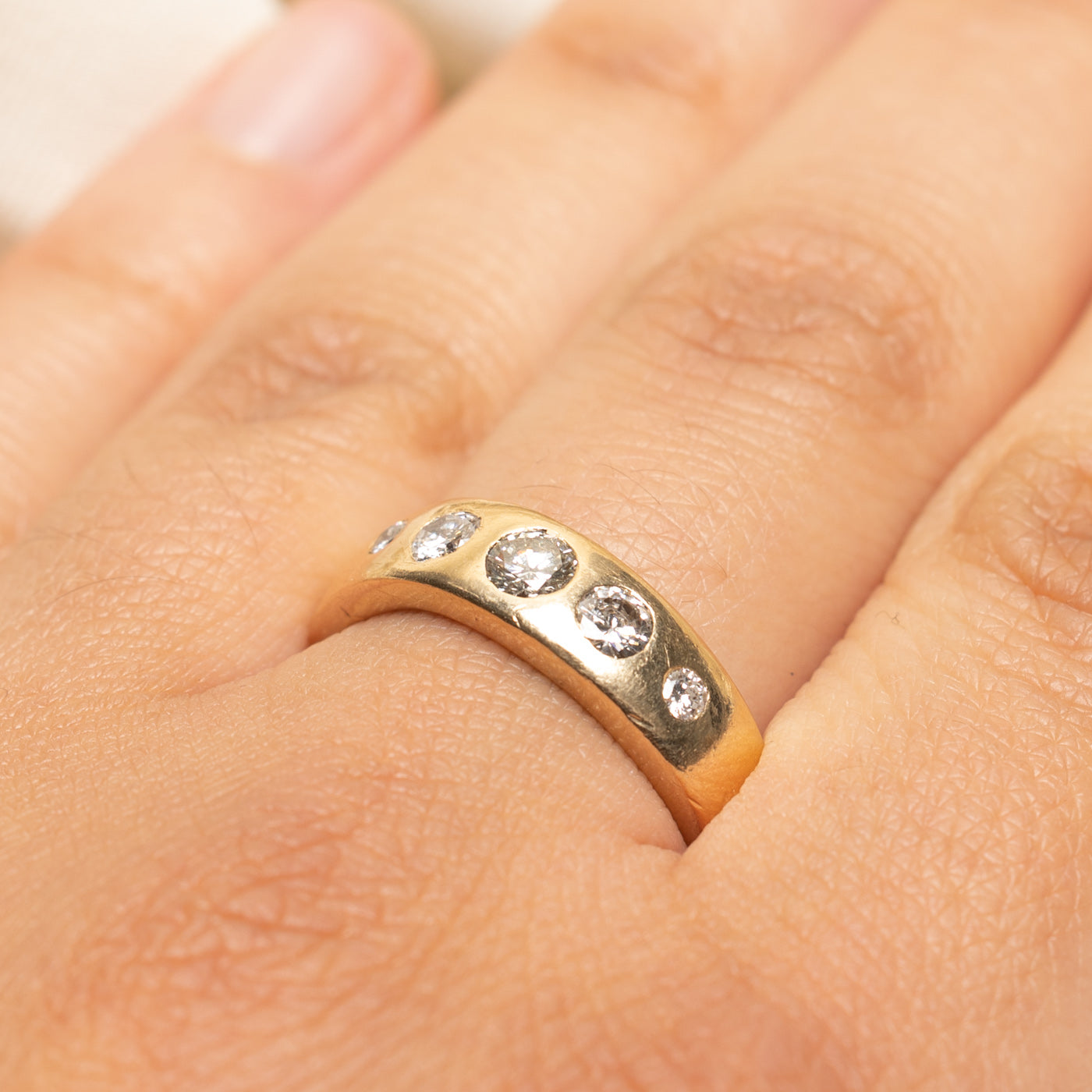 Five Stone Flush Set Diamond Band | 0.66ctw | SZ 9