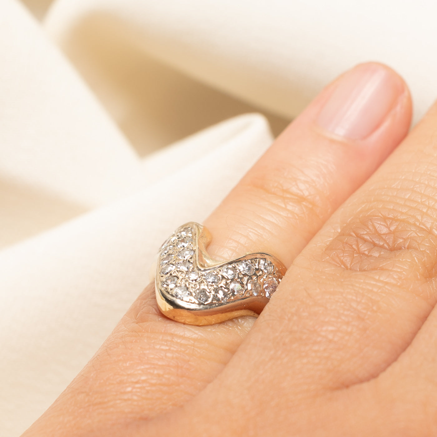 Diamond Wave Cluster Chunky Ring | 0.60ctw | SZ 2.25
