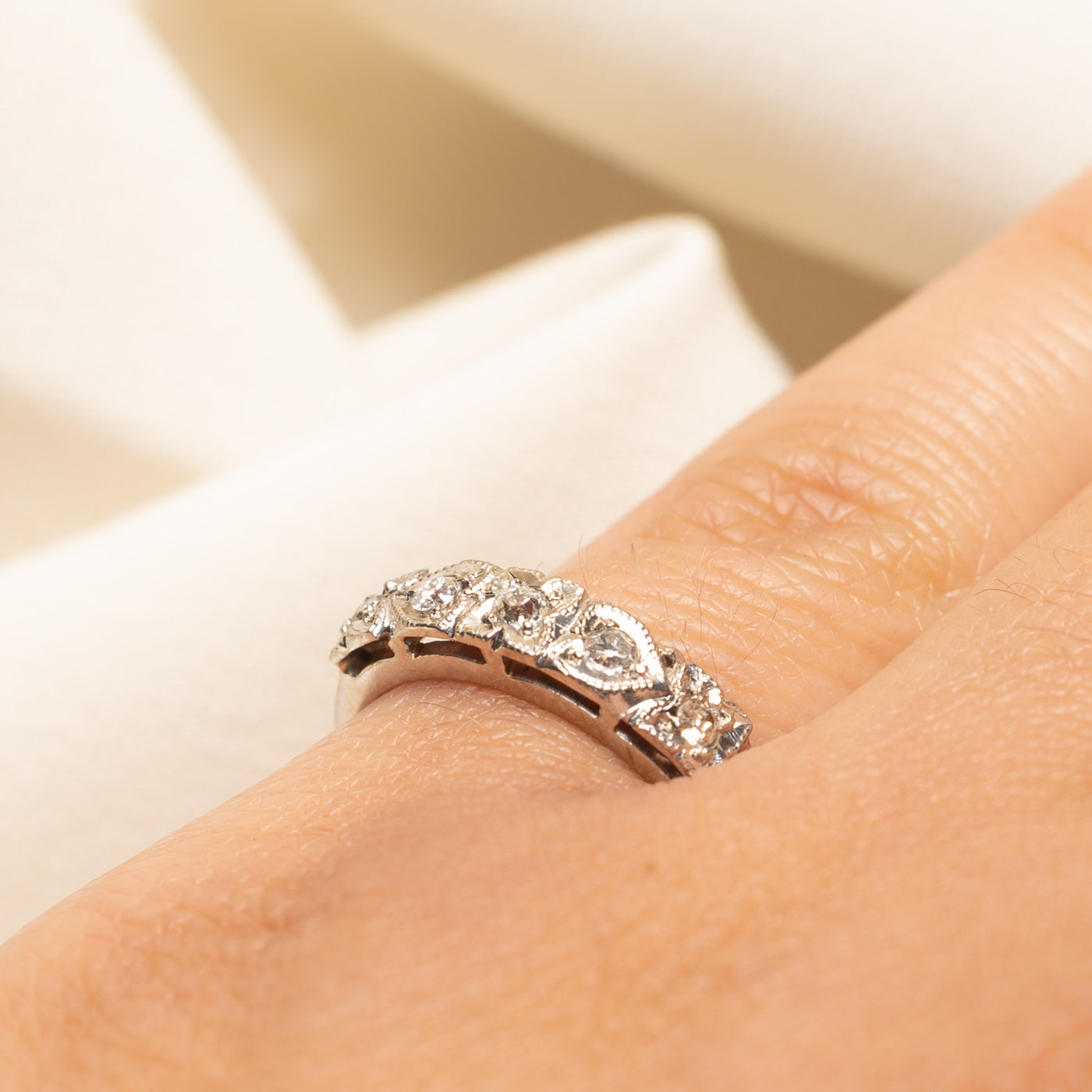 Five Stone Diamond Textured Ring | 0.20ctw | SZ 6