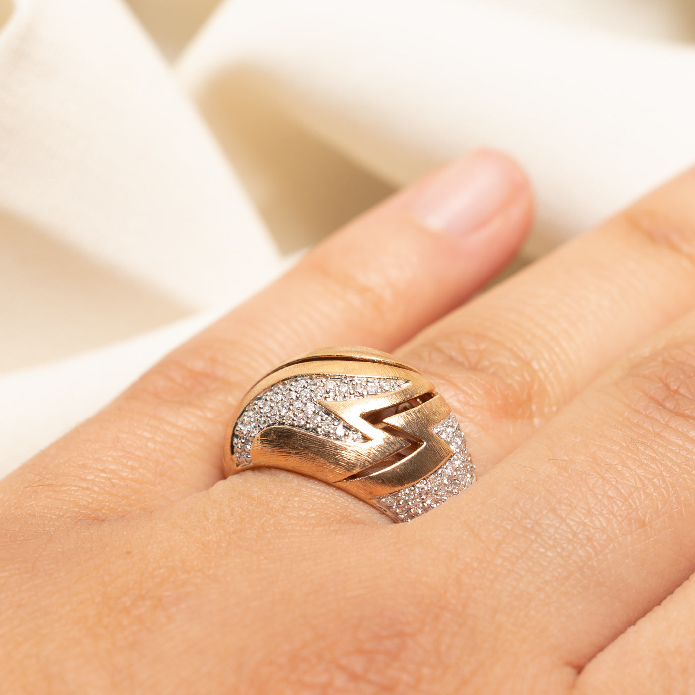 Diamond Waterfall Dome Ring | 0.53ctw | SZ 7