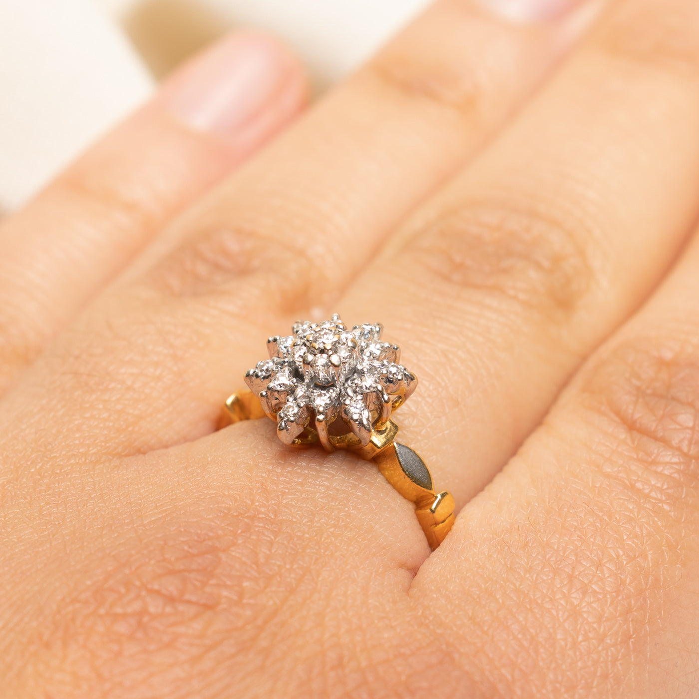 Diamond Cluster Petal Ring | 0.22ctw | SZ 8.25