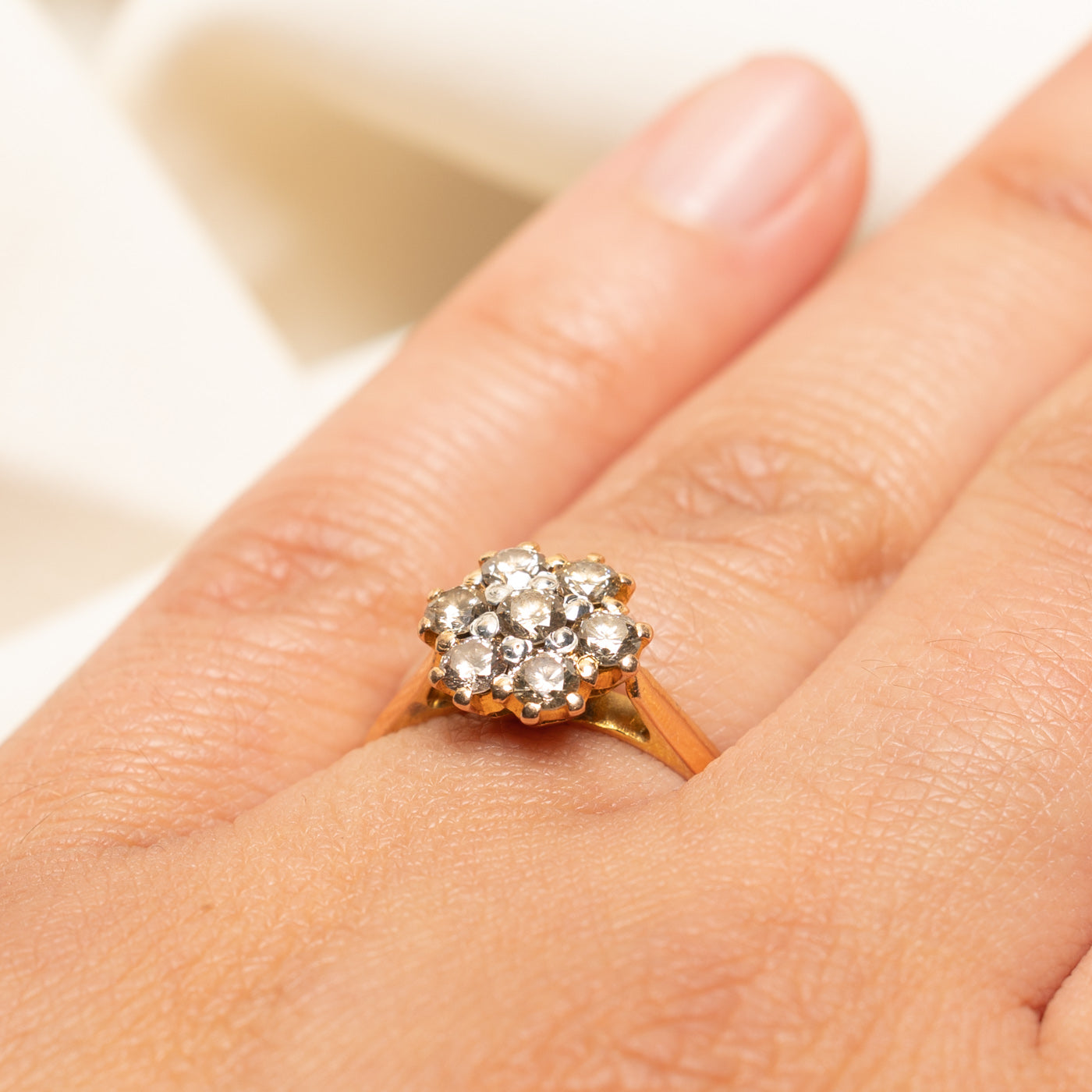 Diamond Cluster Petal Ring | 0.78ctw | SZ 7.5