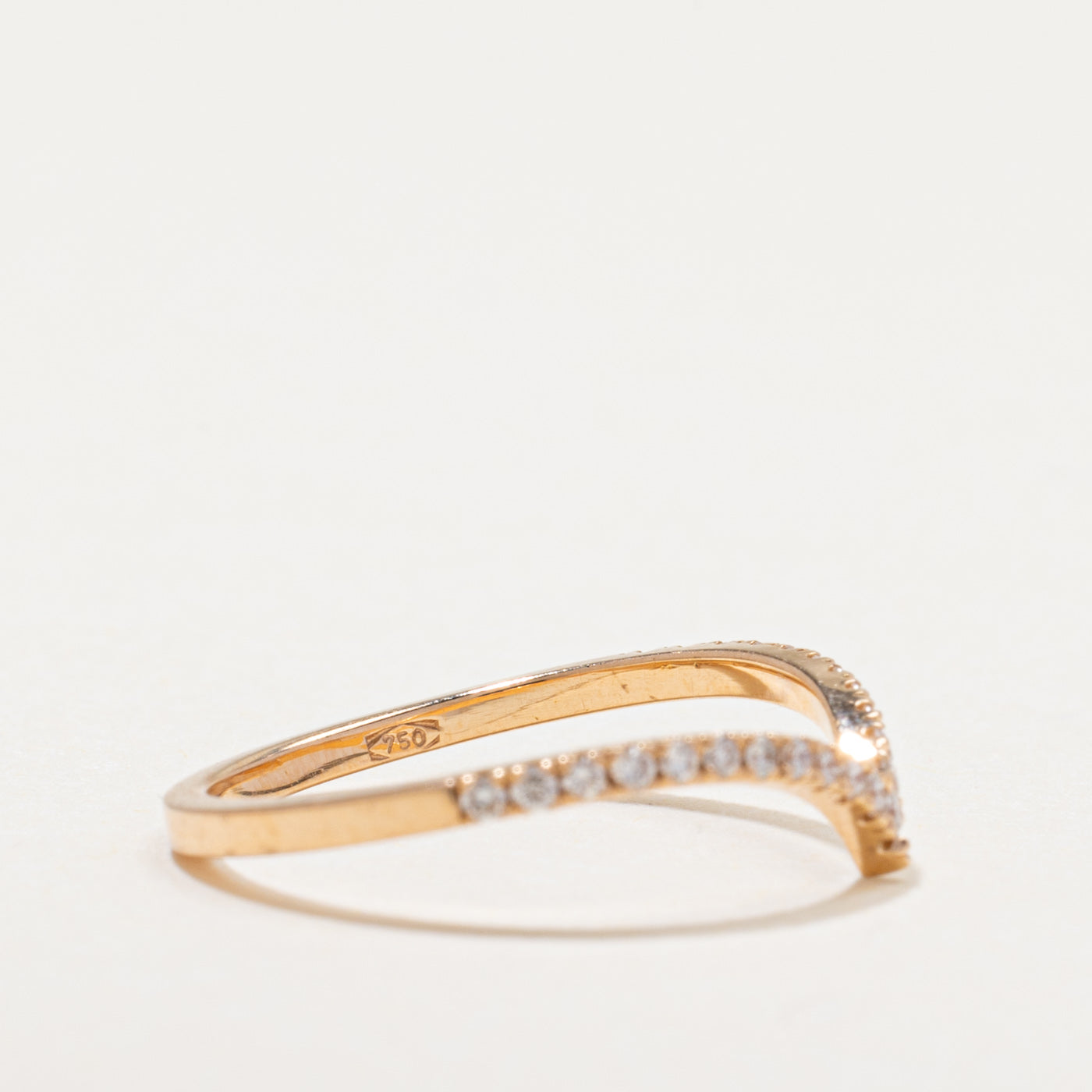 Semi Eternity Diamond Chevron Ring | 0.08ctw | SZ 3.25