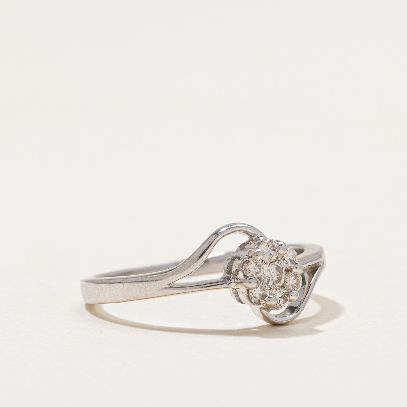Diamond Cluster Wavy Bypass Ring | 0.20ctw | SZ 6.75