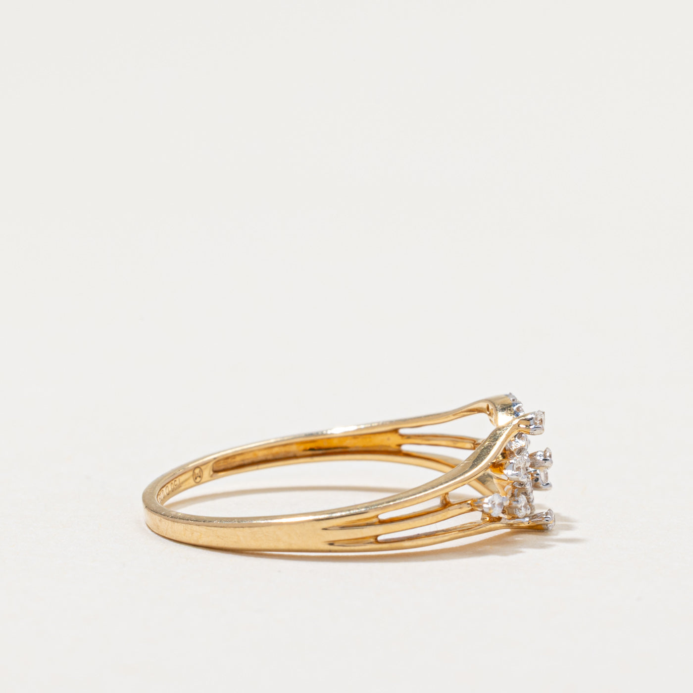 Diamond Open Leaf Ring | 0.09ctw | SZ 6.25