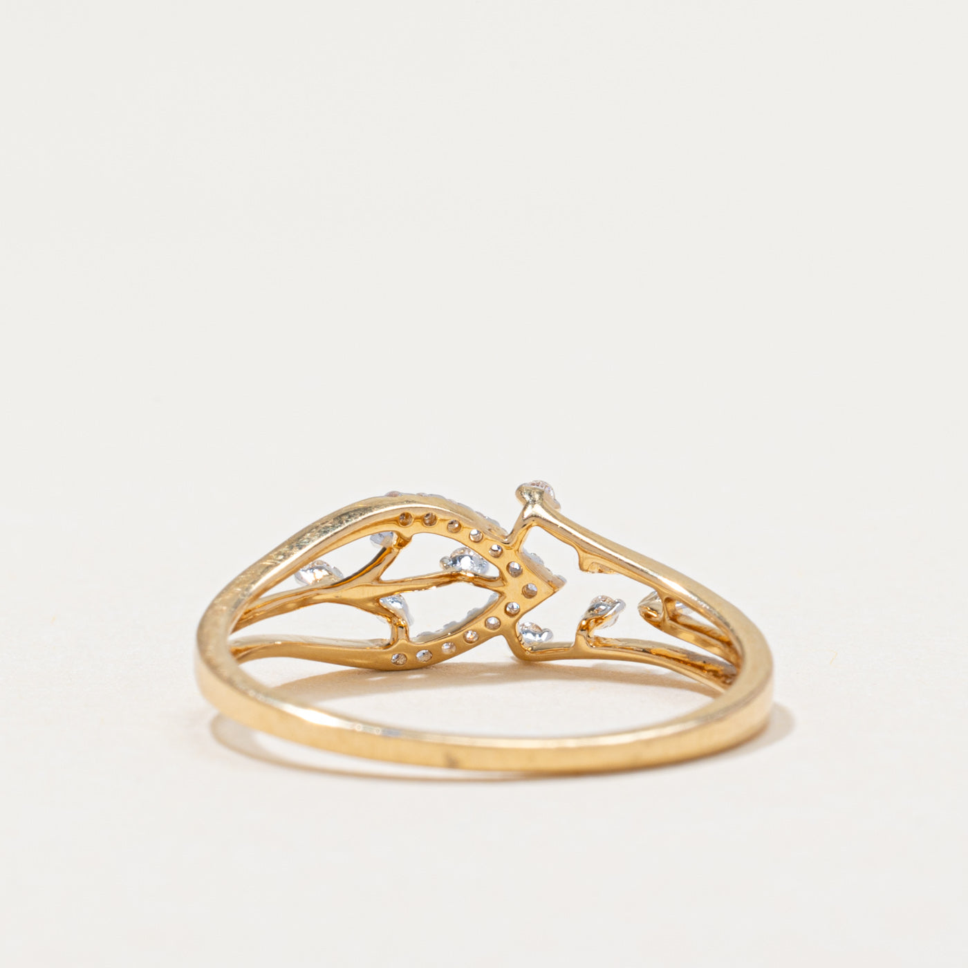 Diamond Open Leaf Ring | 0.09ctw | SZ 6.25