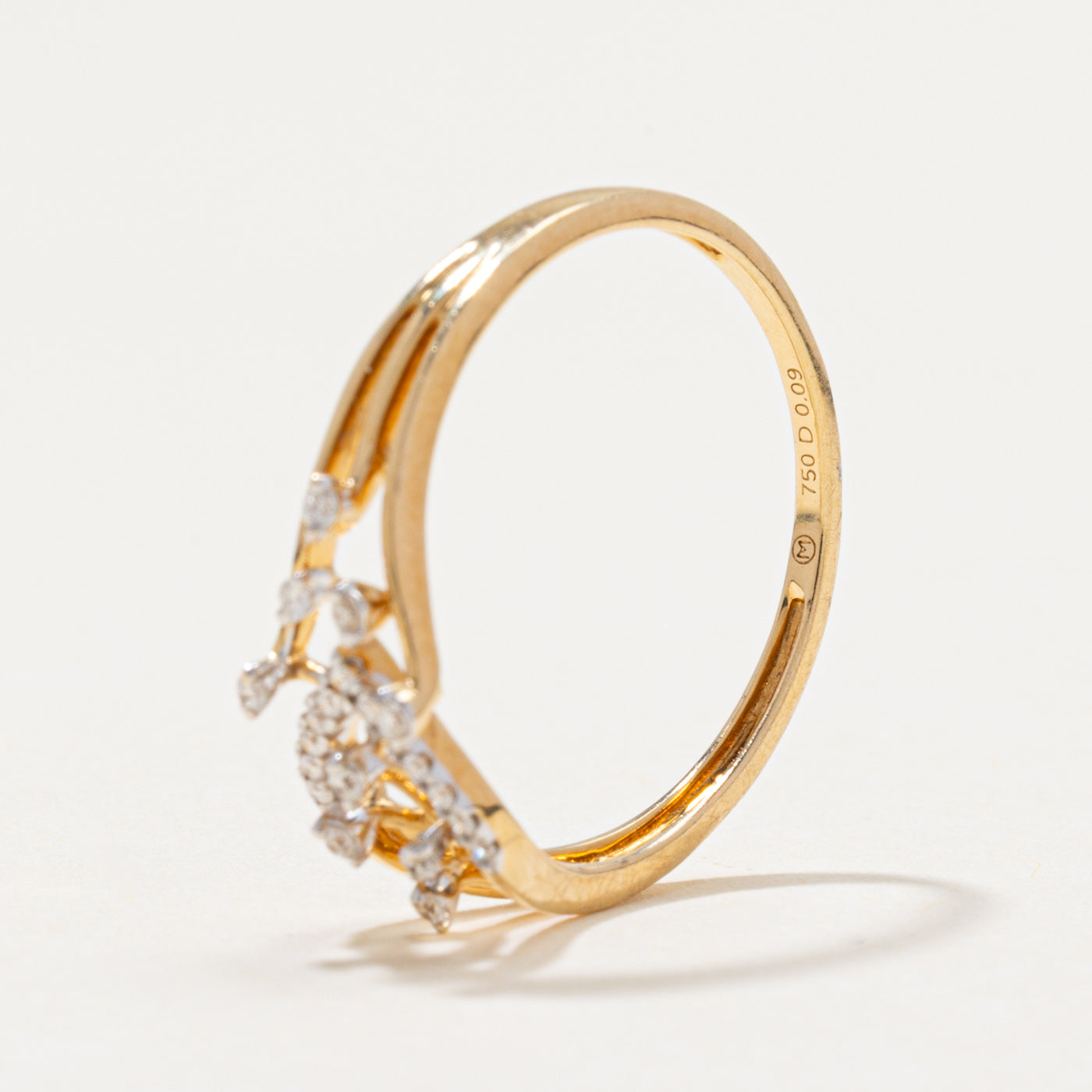 Diamond Open Leaf Ring | 0.09ctw | SZ 6.25