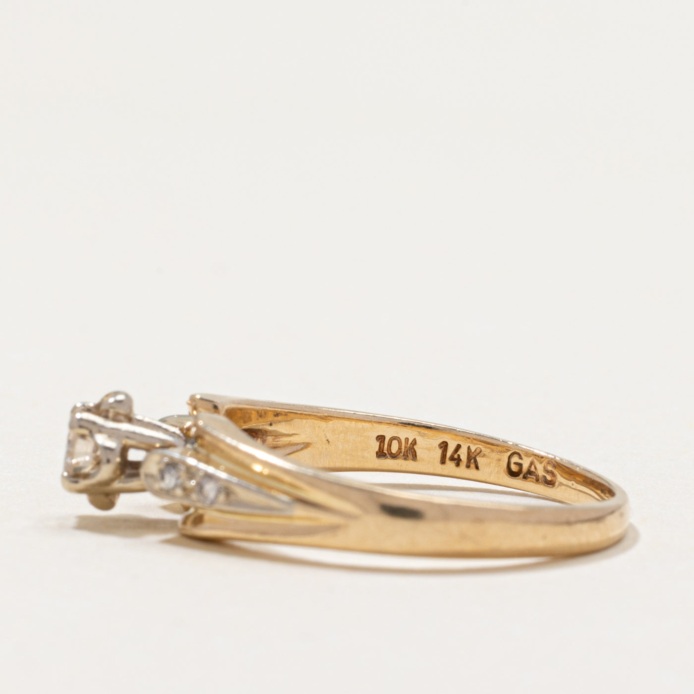Diamond Grooved Tapered Ring | 0.10ctw | SZ 5
