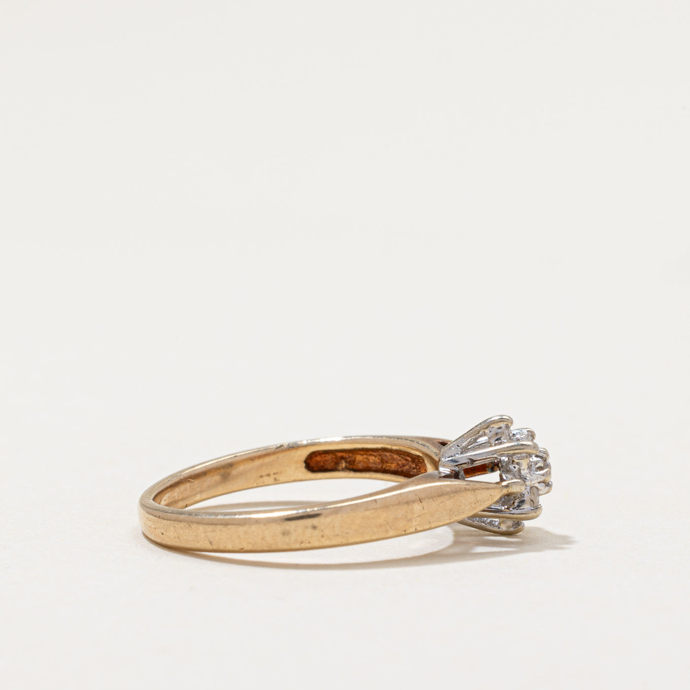Diamond Cluster Reverse Tapered Ring | 0.07ctw | SZ 5.25