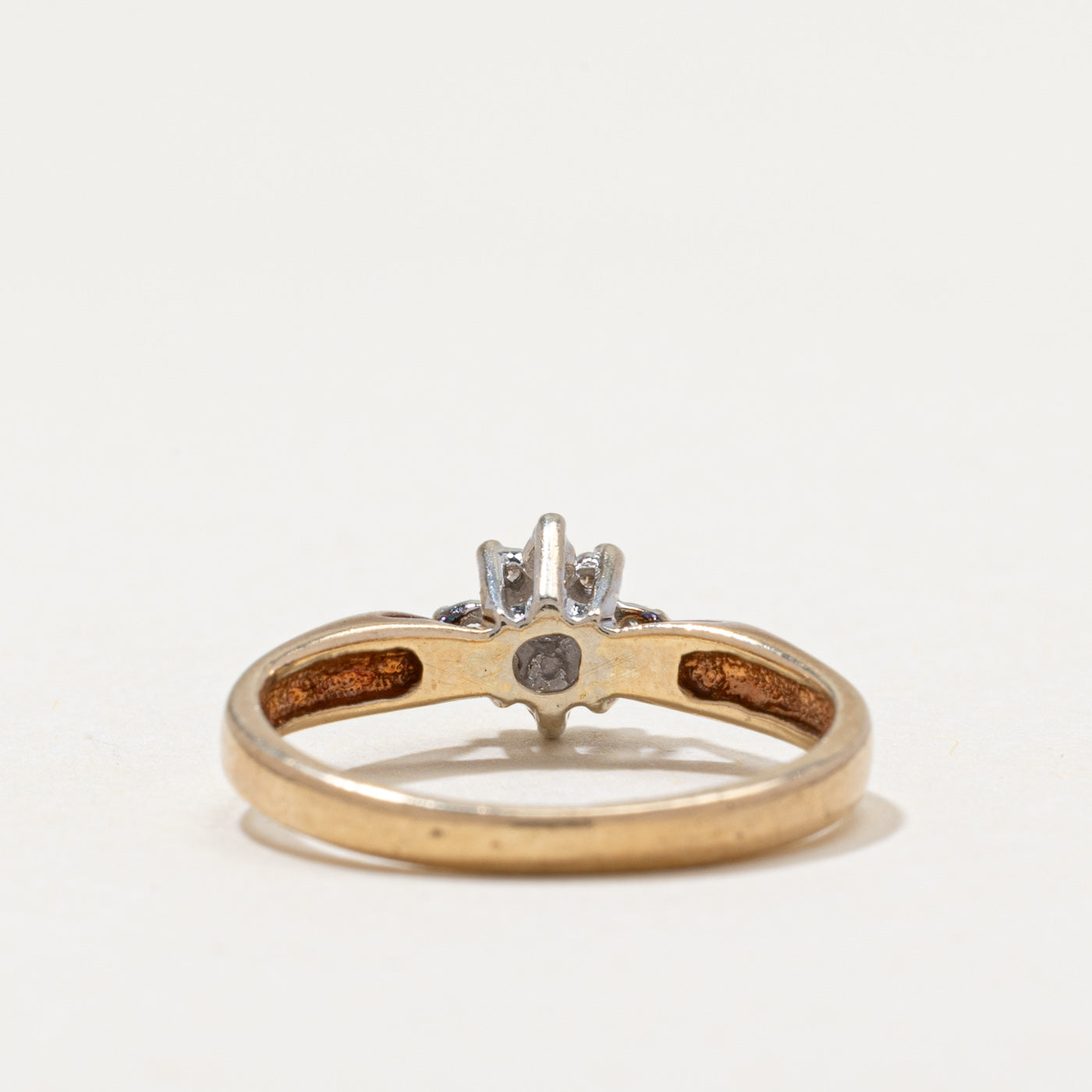 Diamond Cluster Reverse Tapered Ring | 0.07ctw | SZ 5.25