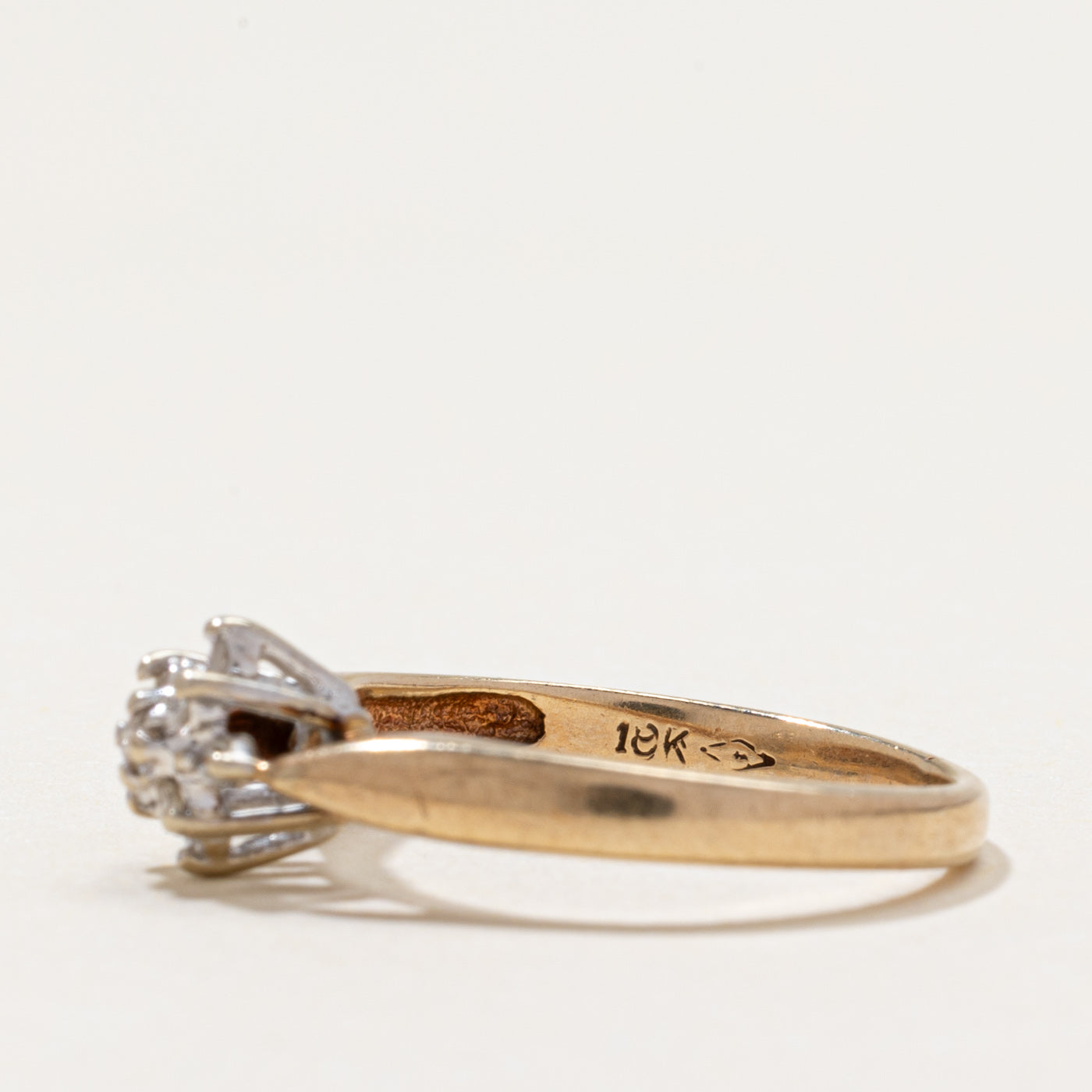 Diamond Cluster Reverse Tapered Ring | 0.07ctw | SZ 5.25