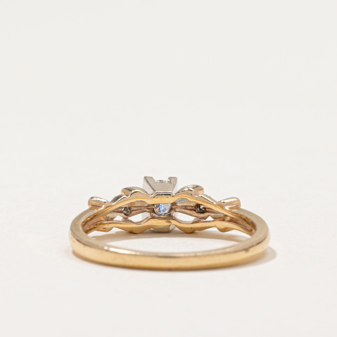 Vintage Two Tone Gold Diamond Ring | 0.21ctw | SZ 6