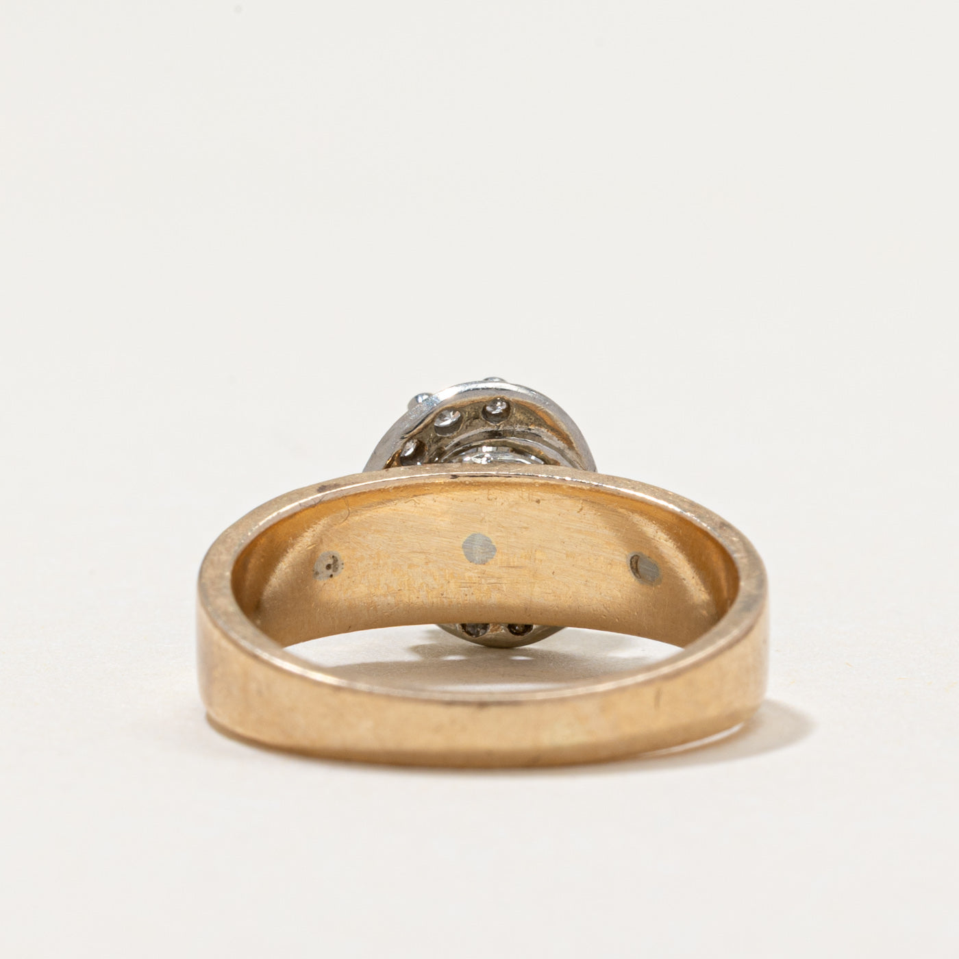 Two Tone Gold High Set Diamond Ring | 0.29ctw | SZ 4.75
