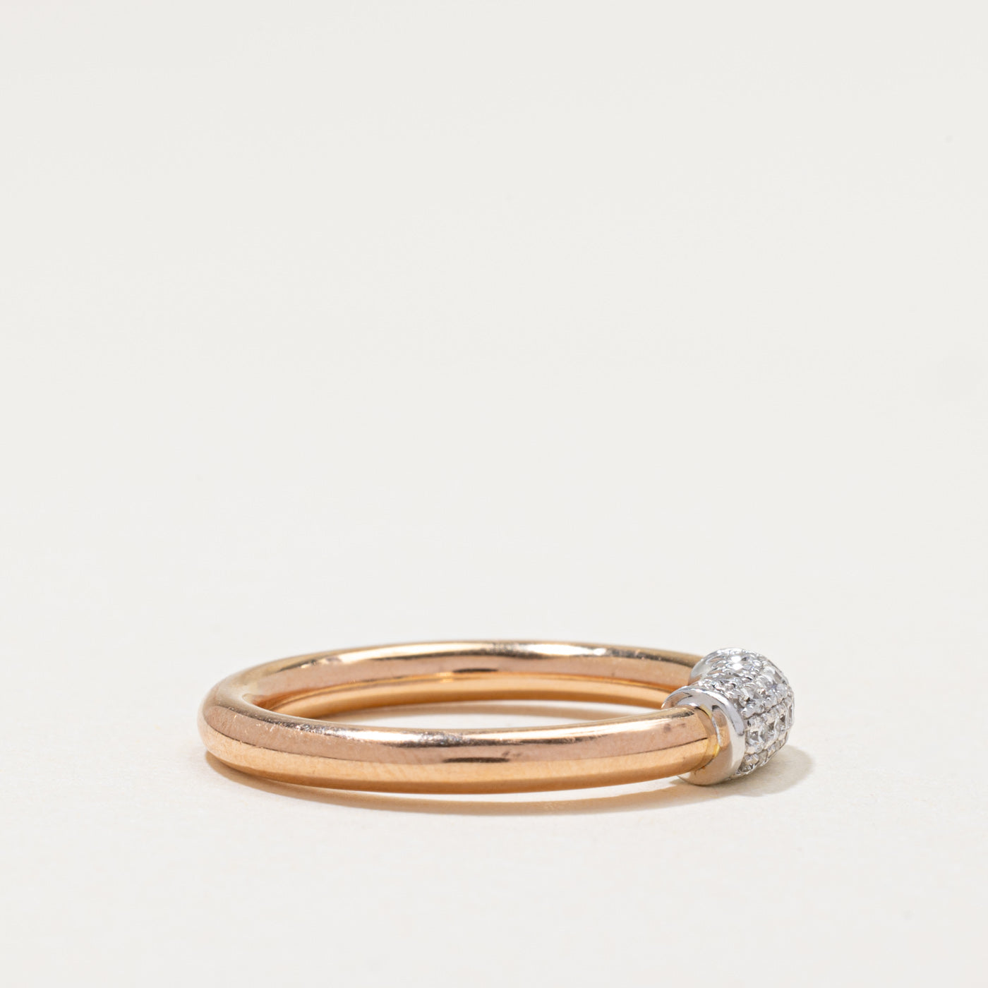 Bague baril de diamants sertis pavé | 0,245ctw | Taille 6,25